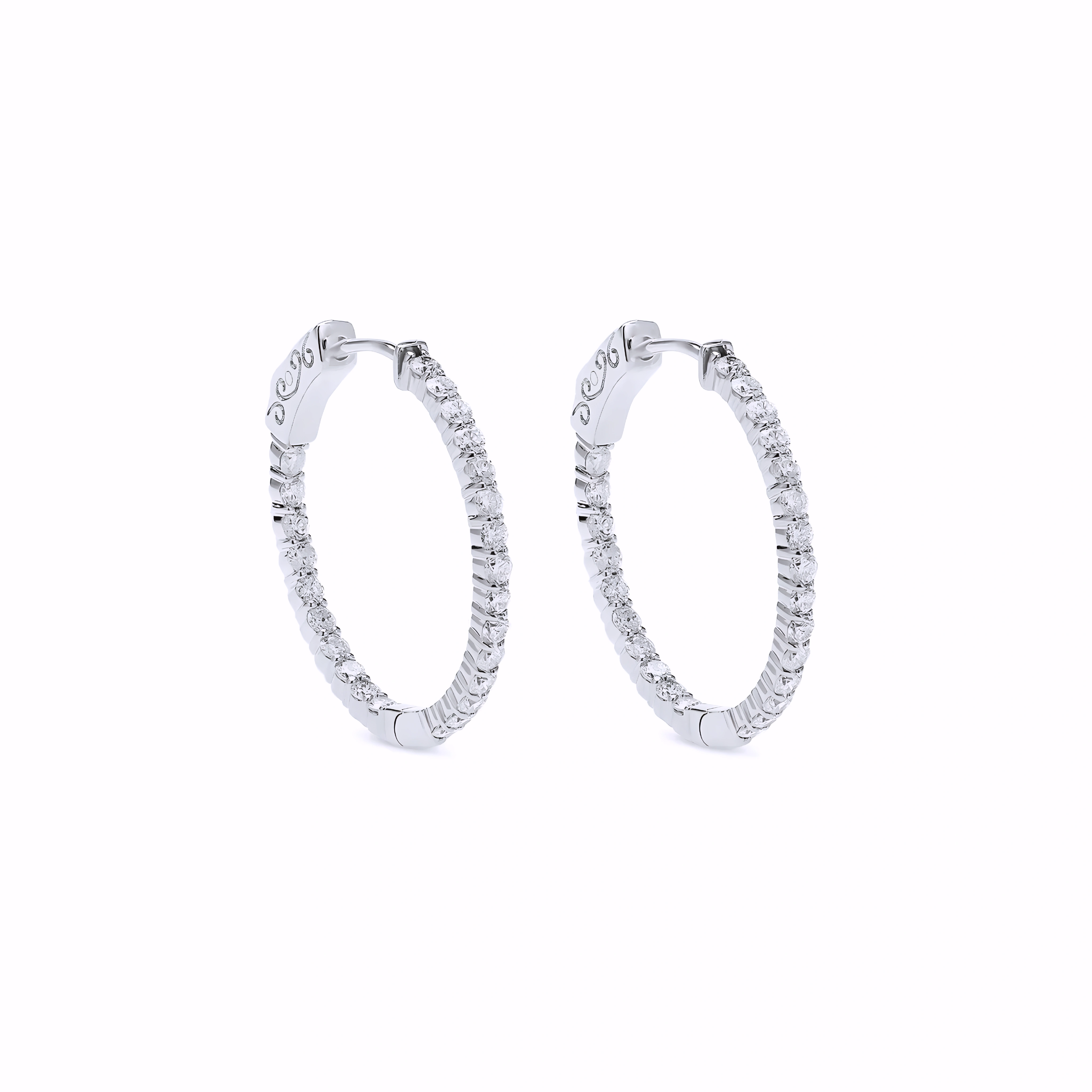 0.75 INCH DIAMOND HOOP EARRINGS