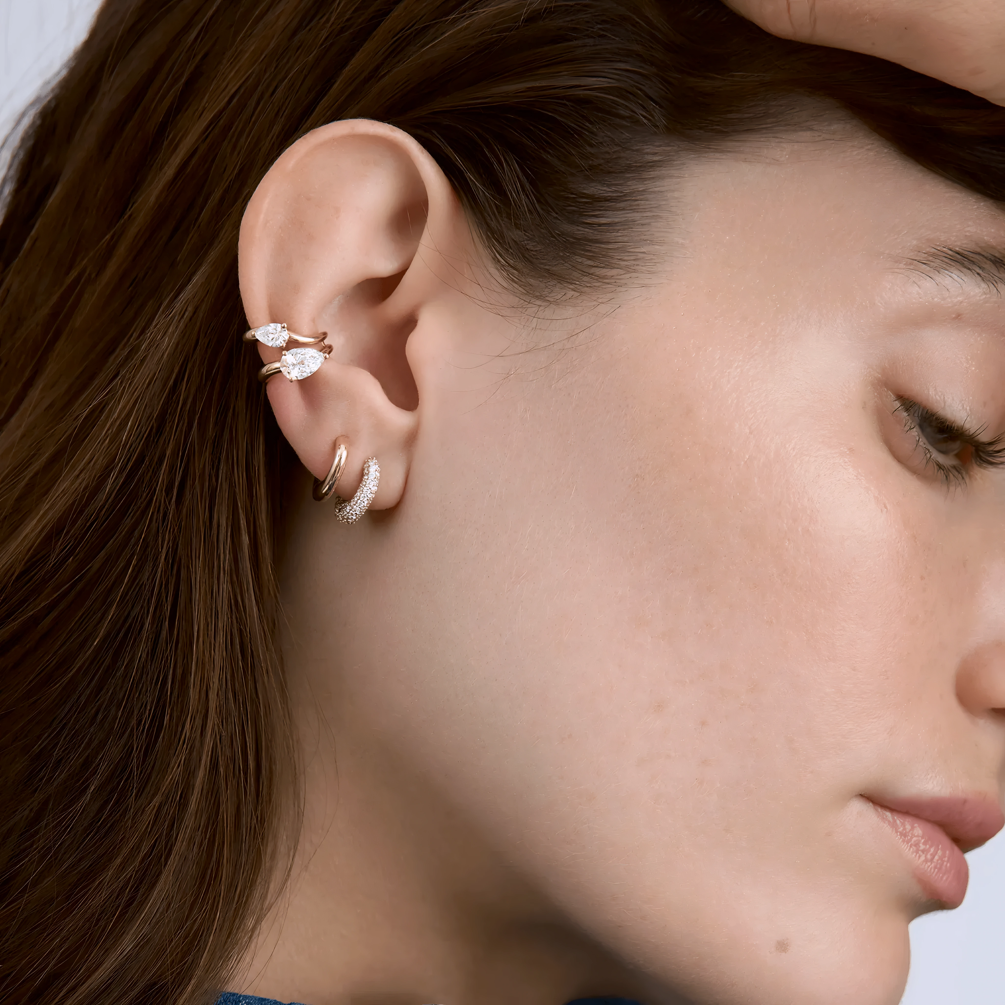 CHUBBY PAVE HOOP EARRING