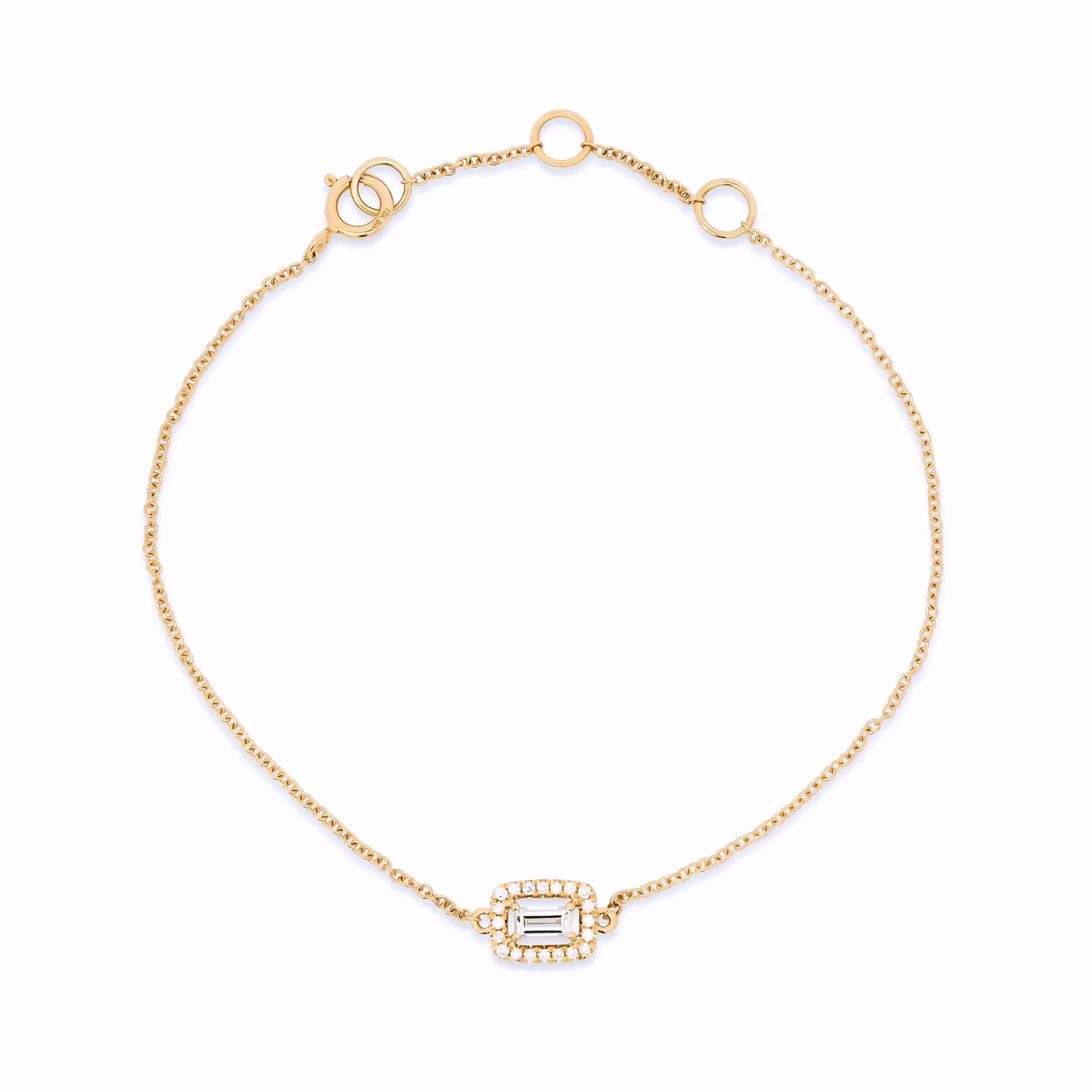 DIAMOND BAGUETTE CHARM BRACELET