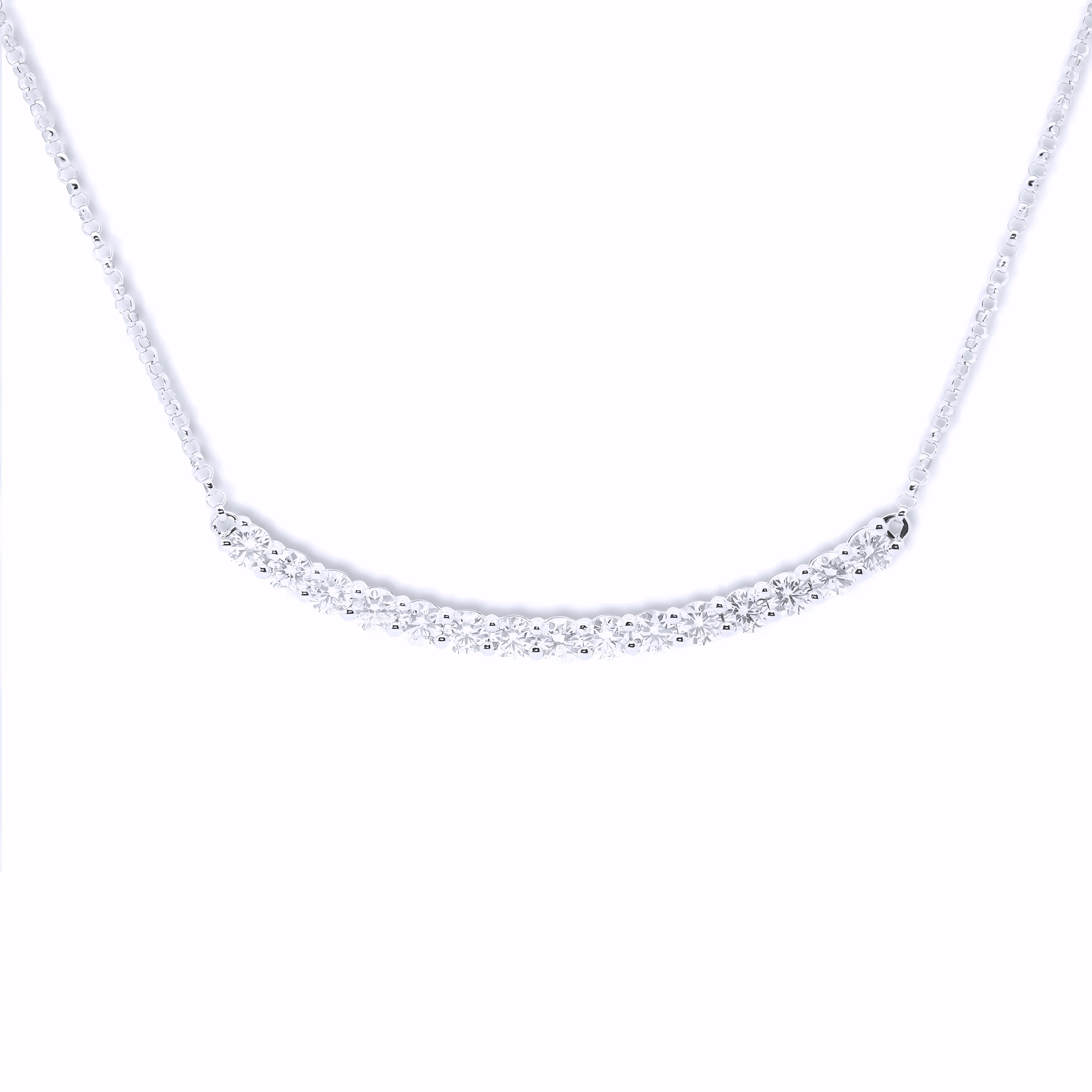 DIAMOND CURVED BAR NECKLACE