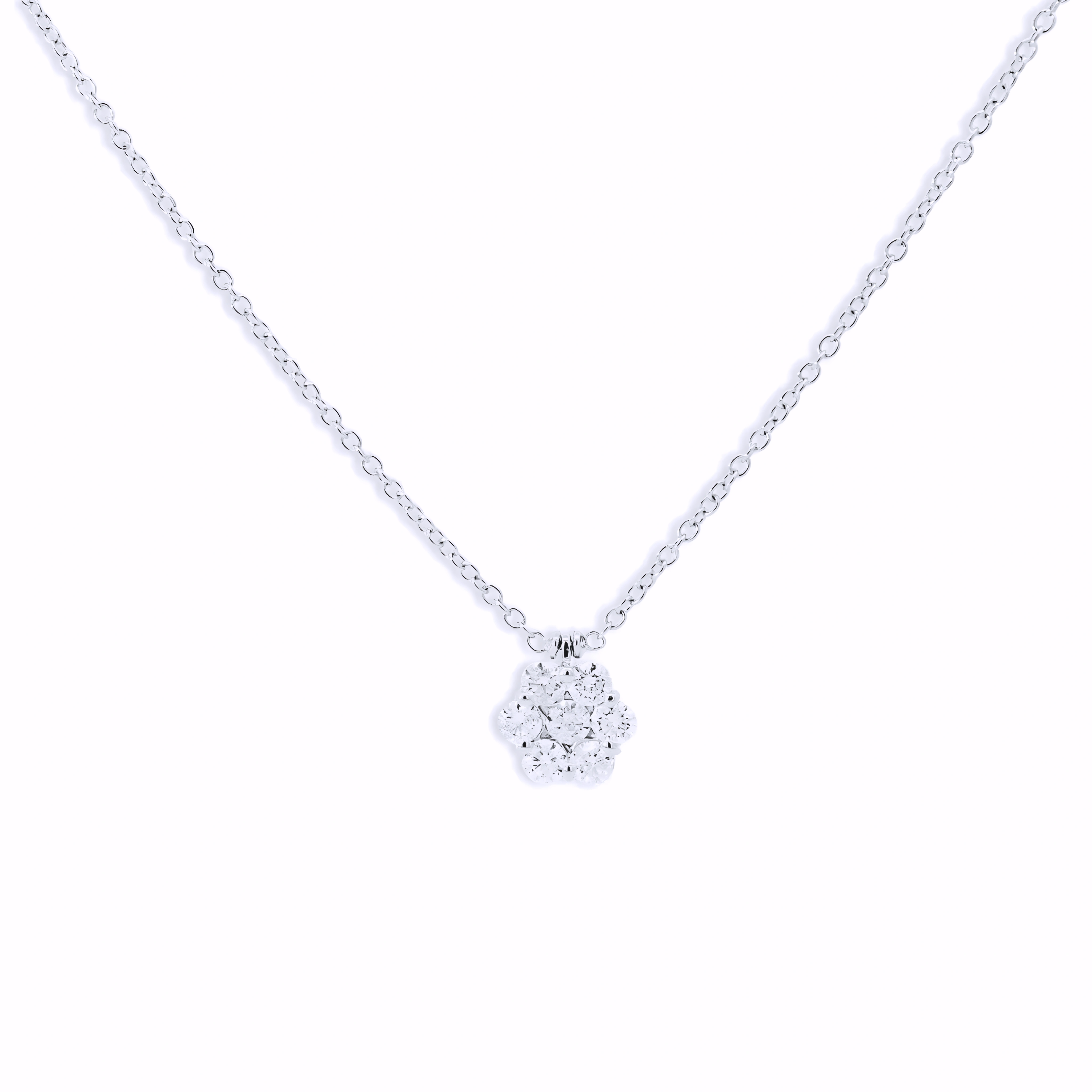 DIAMOND FLOWER PENDANT NECKLACE