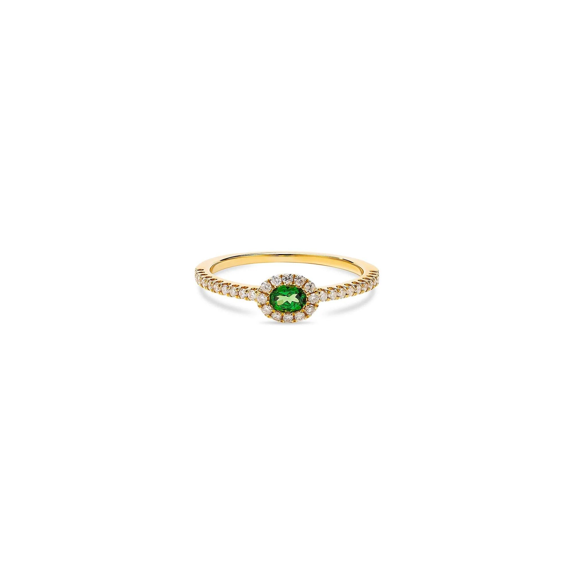 DIAMOND FRAMED EMERALD RING