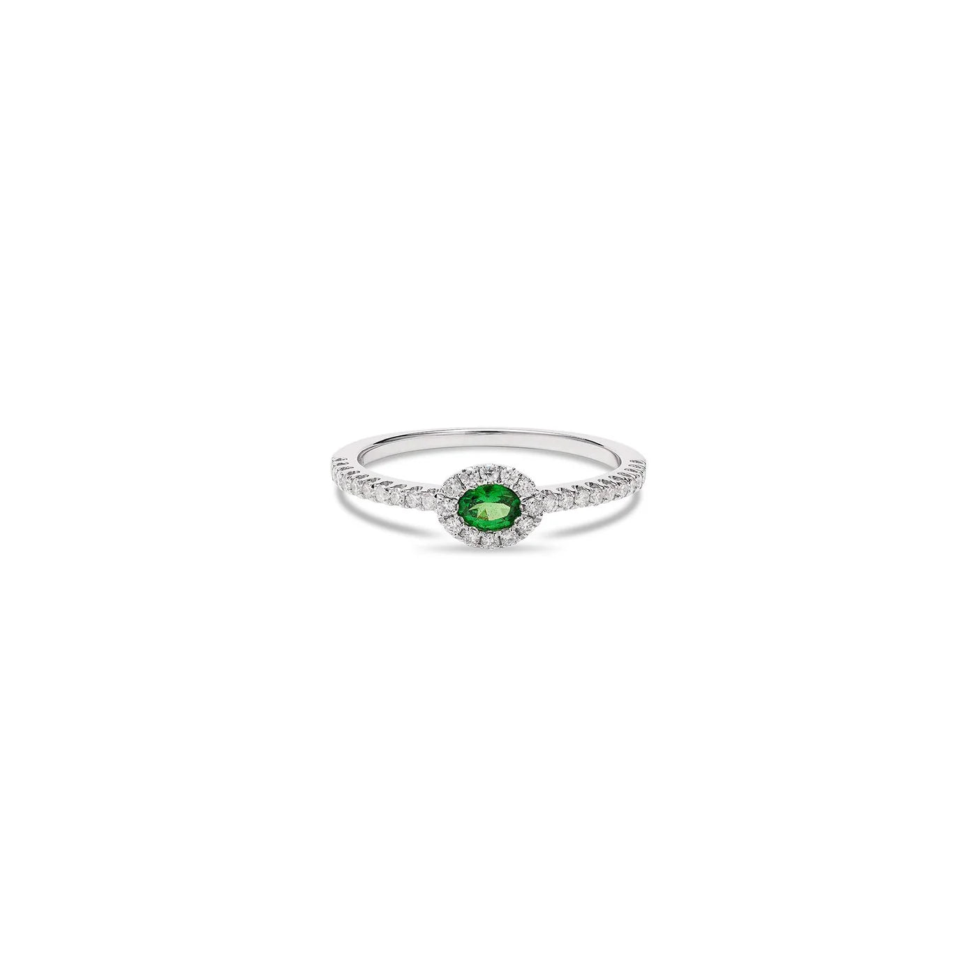 DIAMOND FRAMED EMERALD RING