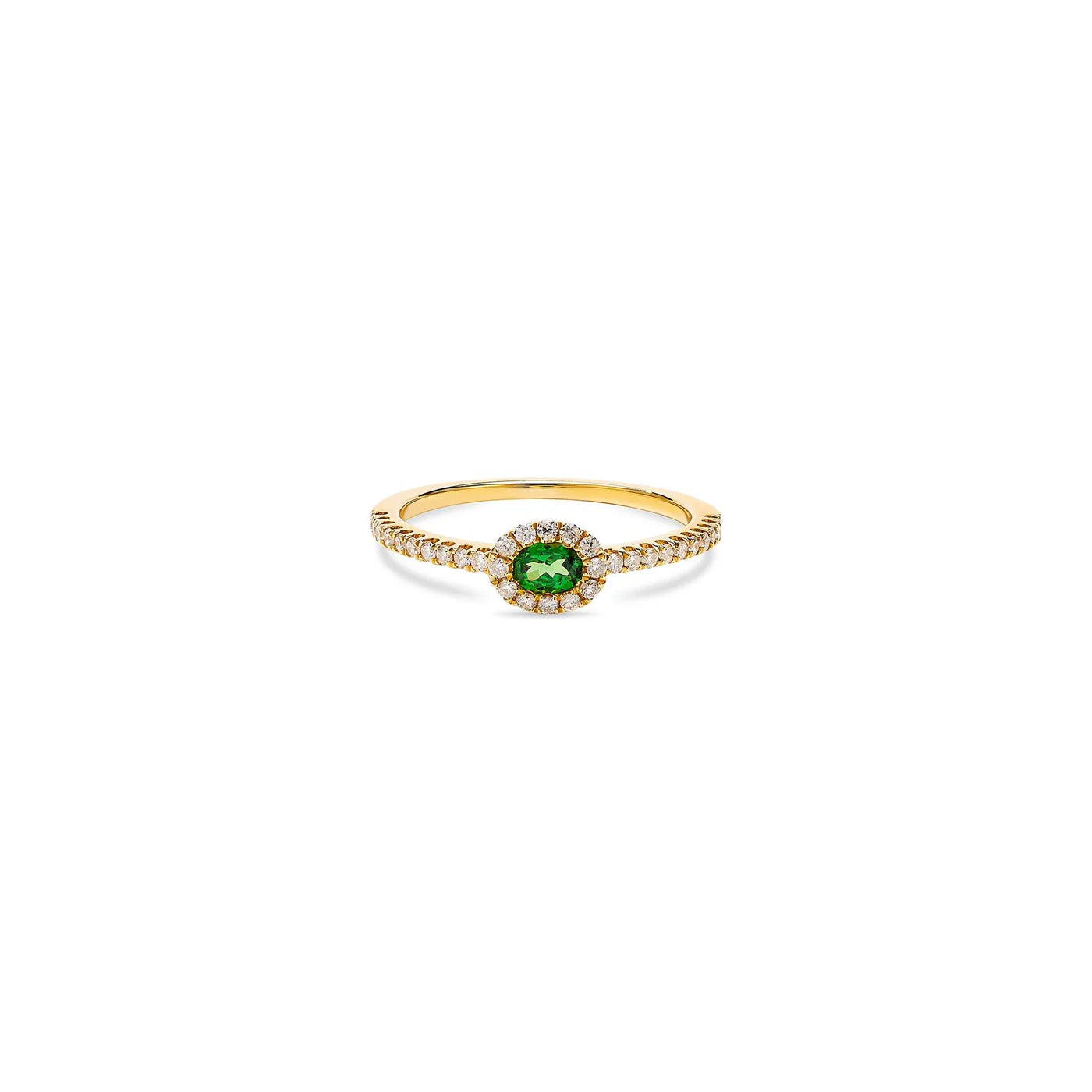 DIAMOND FRAMED EMERALD RING