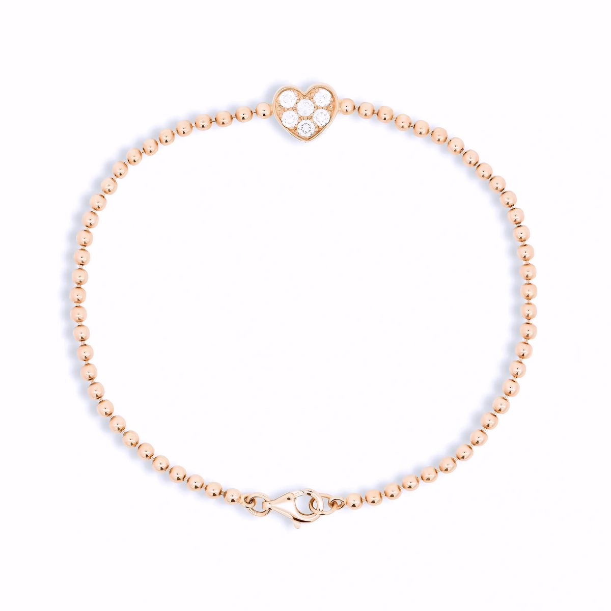 DIAMOND HEART BALL CHAIN BRACELET