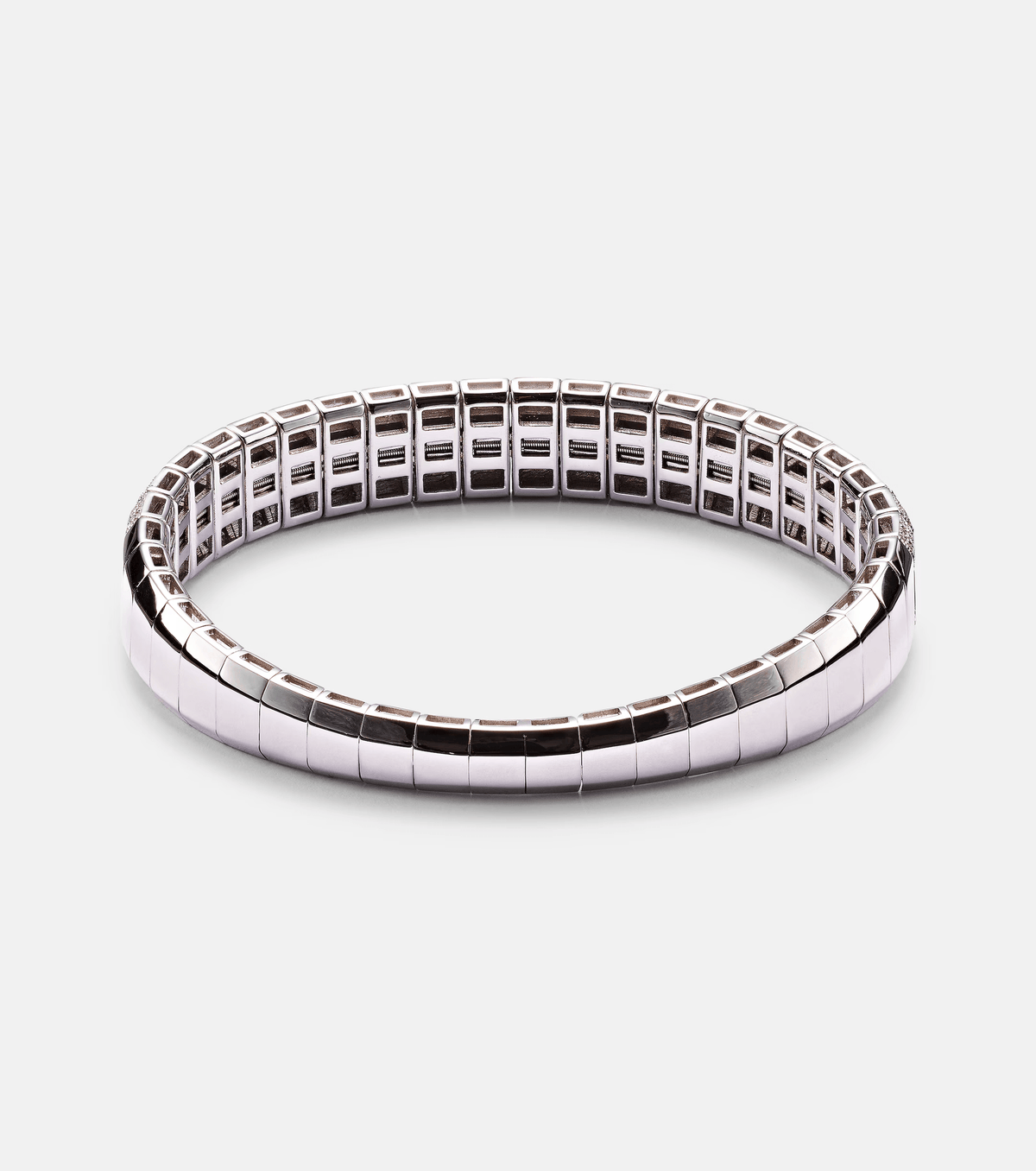 DIAMOND PAVE SCALES STRETCH BRACELET WITH SAPPHIRES AND DIAMONDS