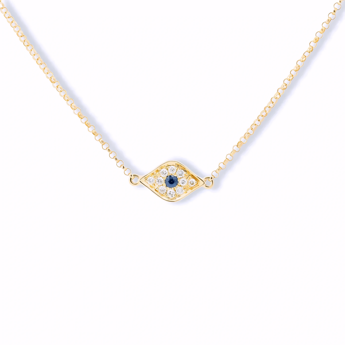 DIAMOND AND SAPPHIRE EYE NECKLACE