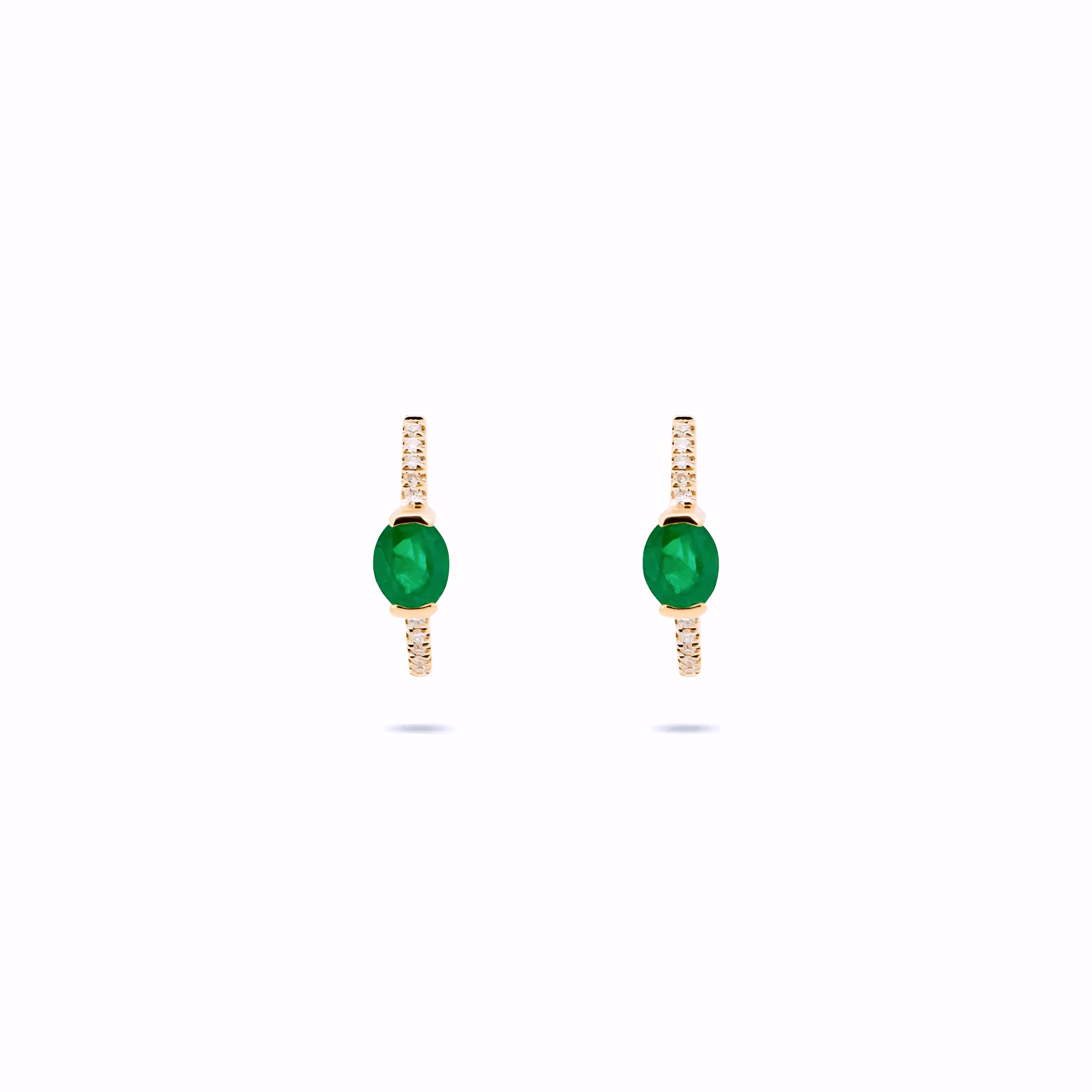 EMERALD DIAMOND HUGGIE EARRINGS