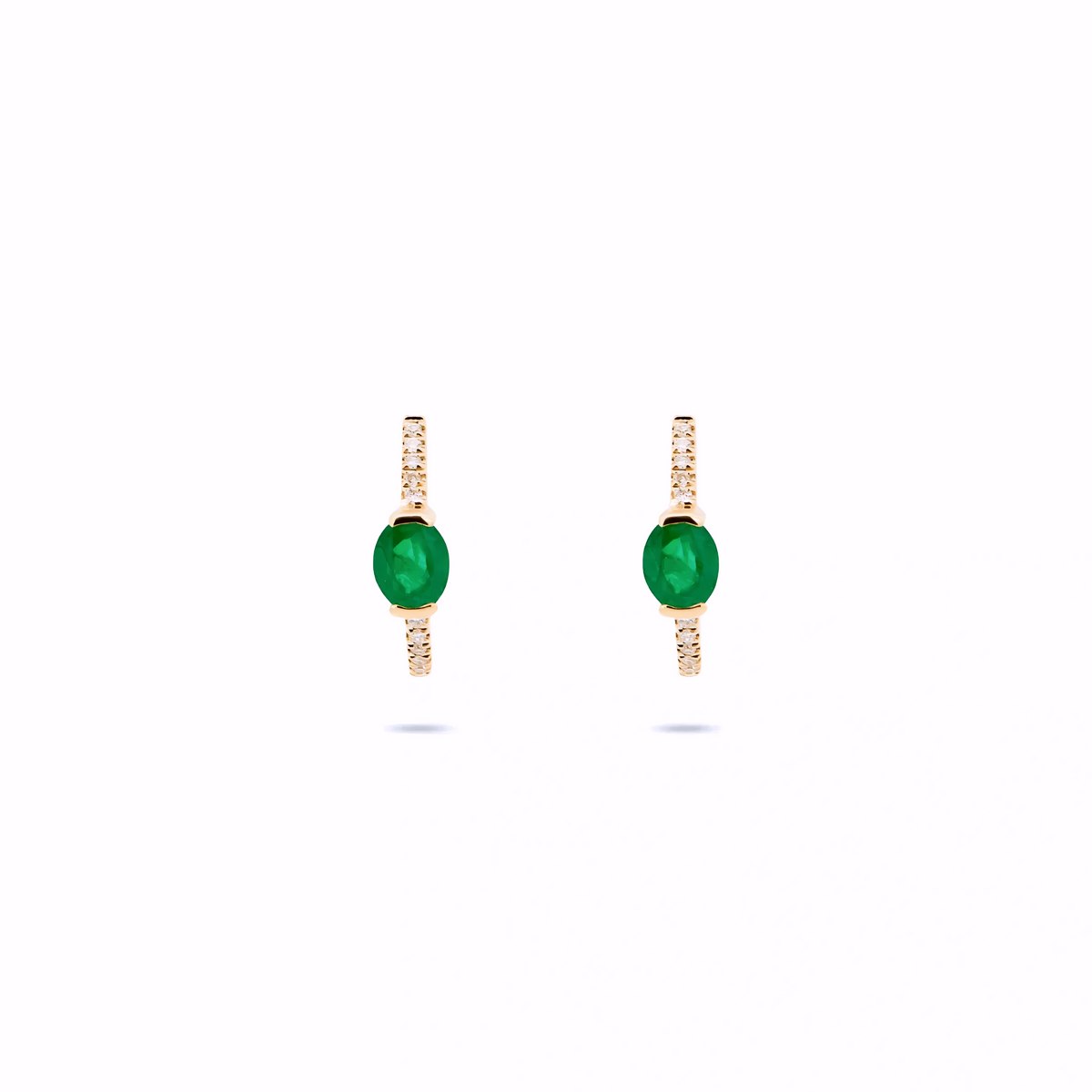 EMERALD DIAMOND HUGGIE EARRINGS