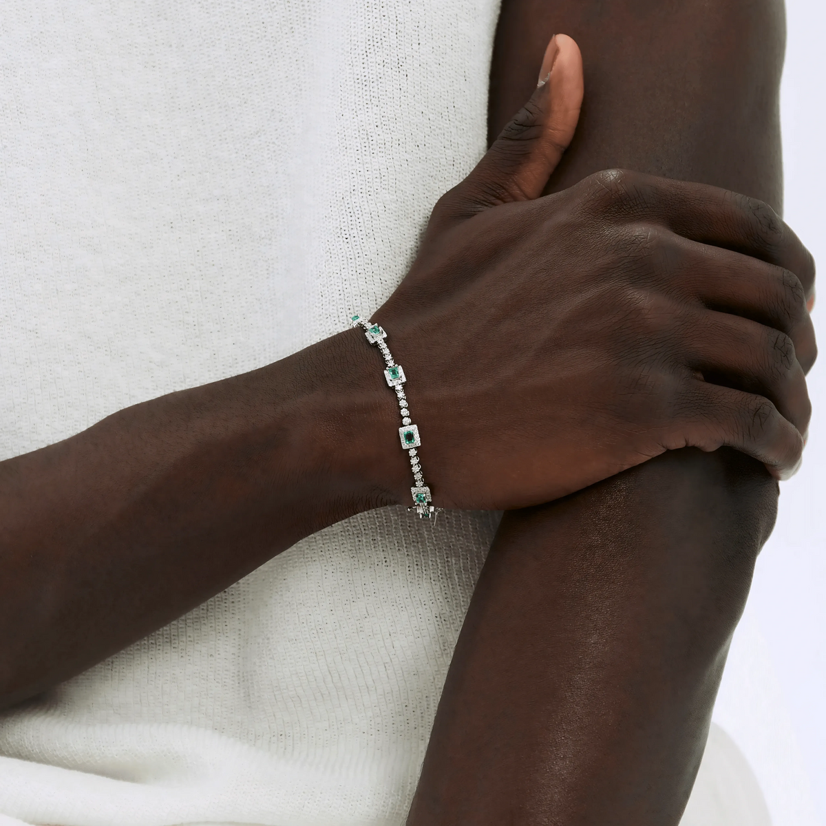 EMERALD DIAMOND LINK BRACELET
