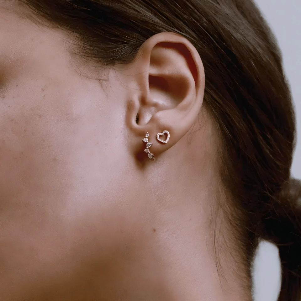 FULL HEART EARRING