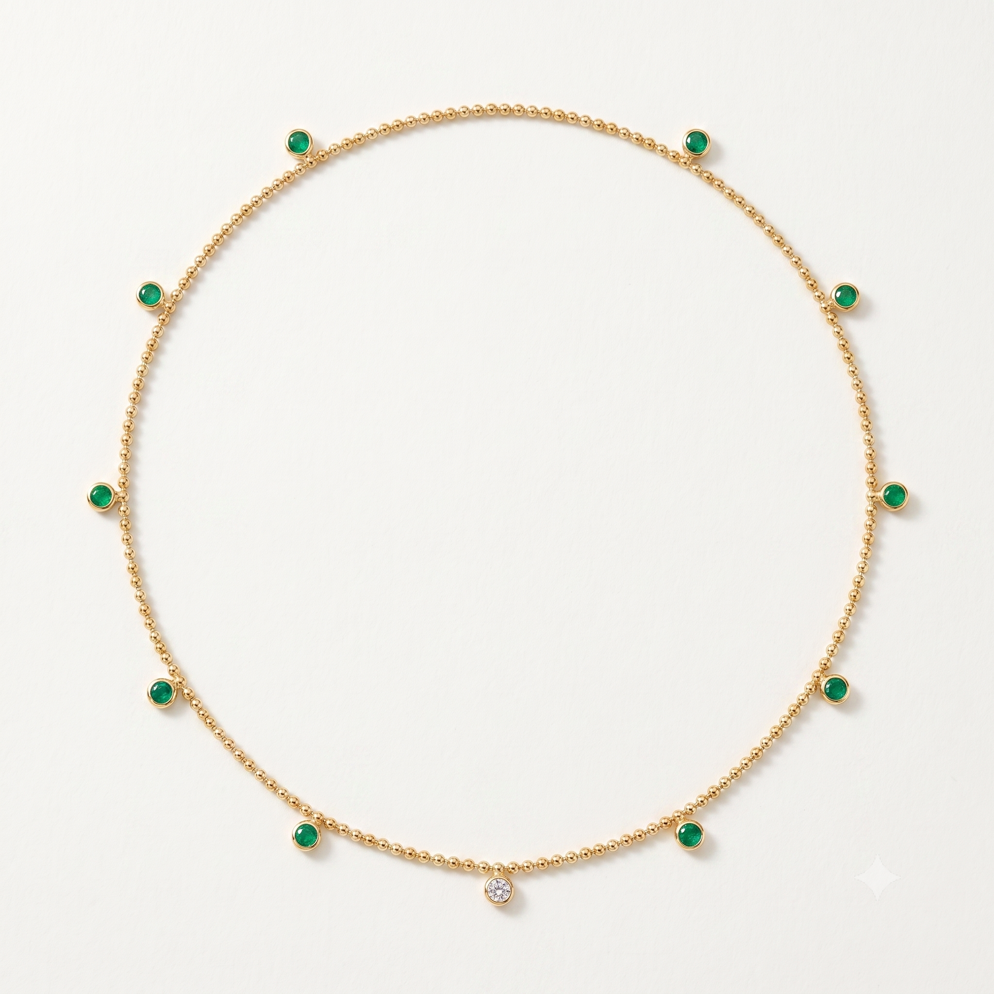 EMERALD BALL CHAIN NECKLACE