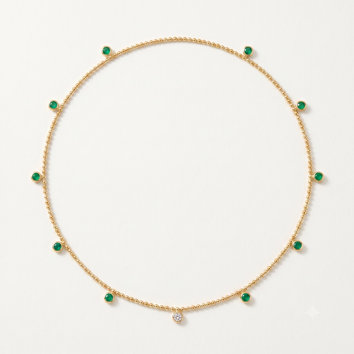 EMERALD BALL CHAIN NECKLACE