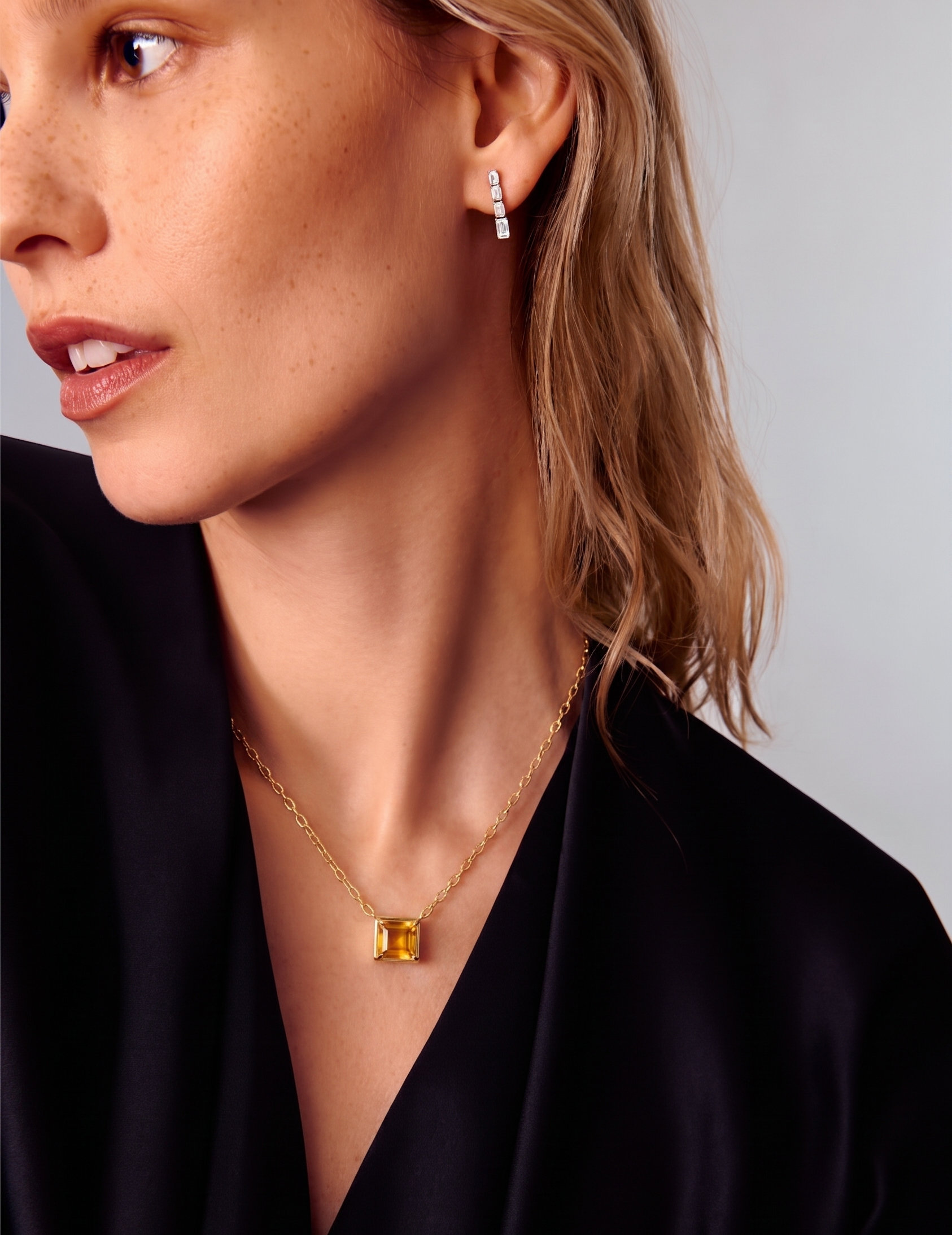 CITRINE PENDANT NECKLACE