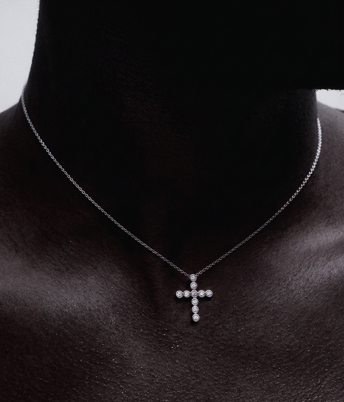 DIAMOND BEZEL CROSS NECKLACE