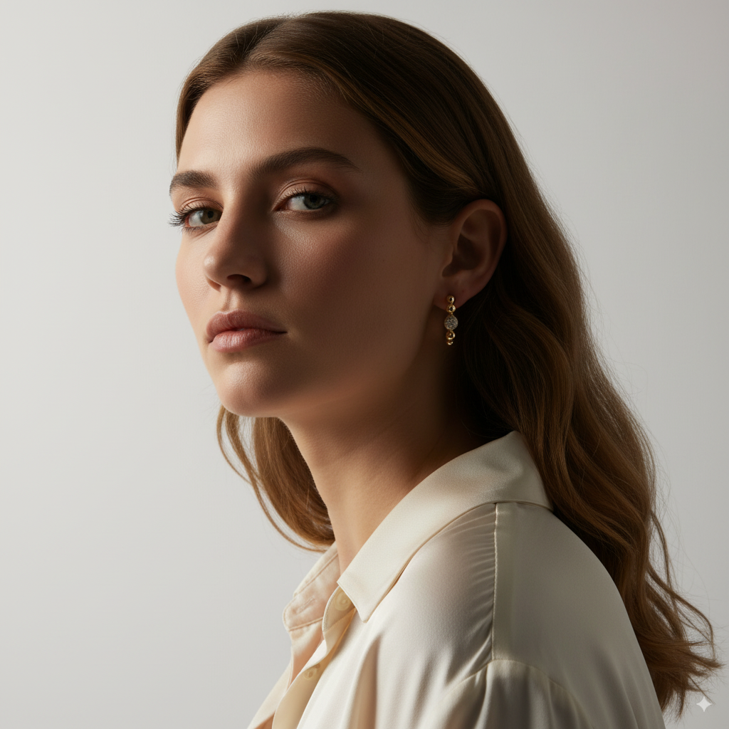 DIAMOND BALL EARRINGS