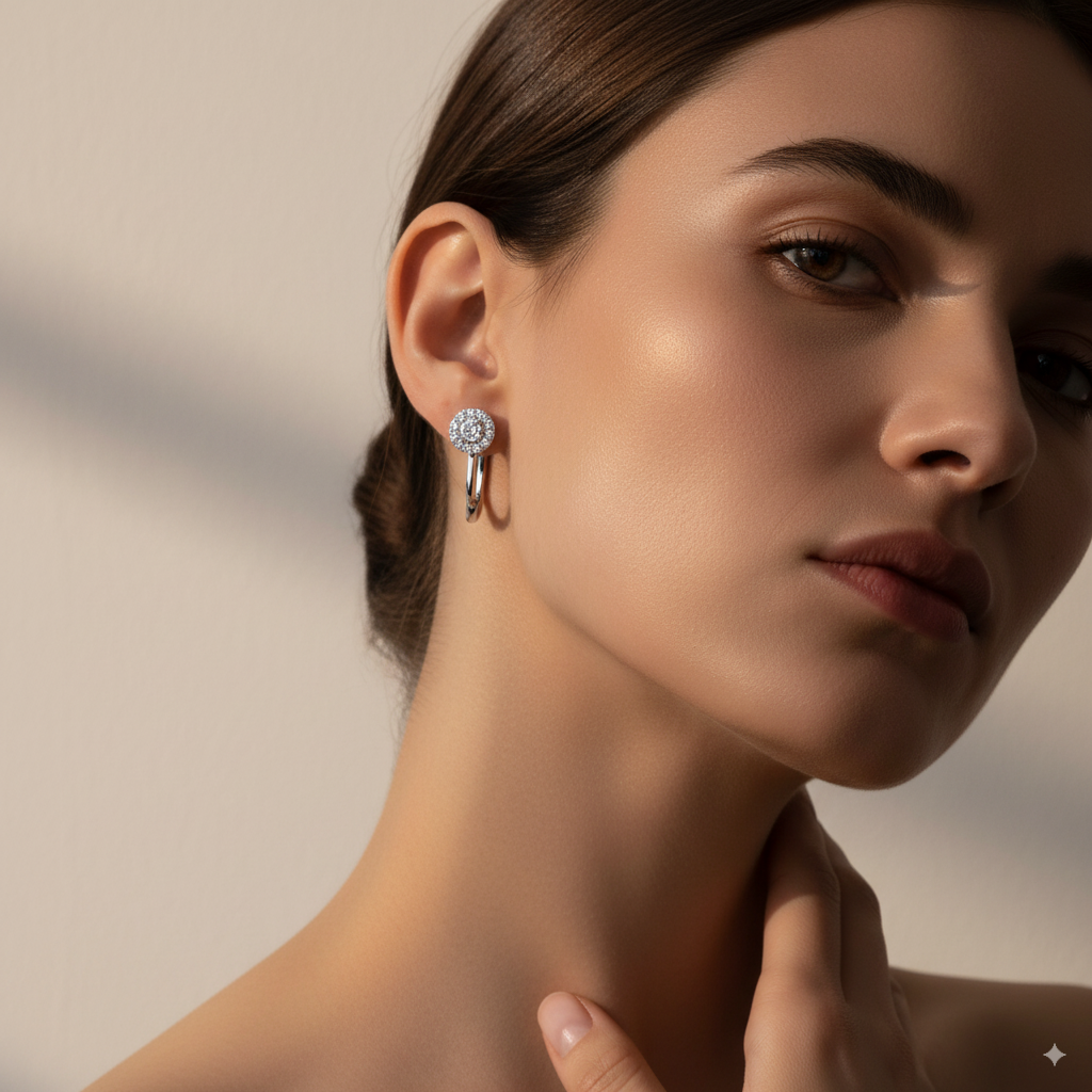 DIAMOND HUGGIE CLIP EARRINGS