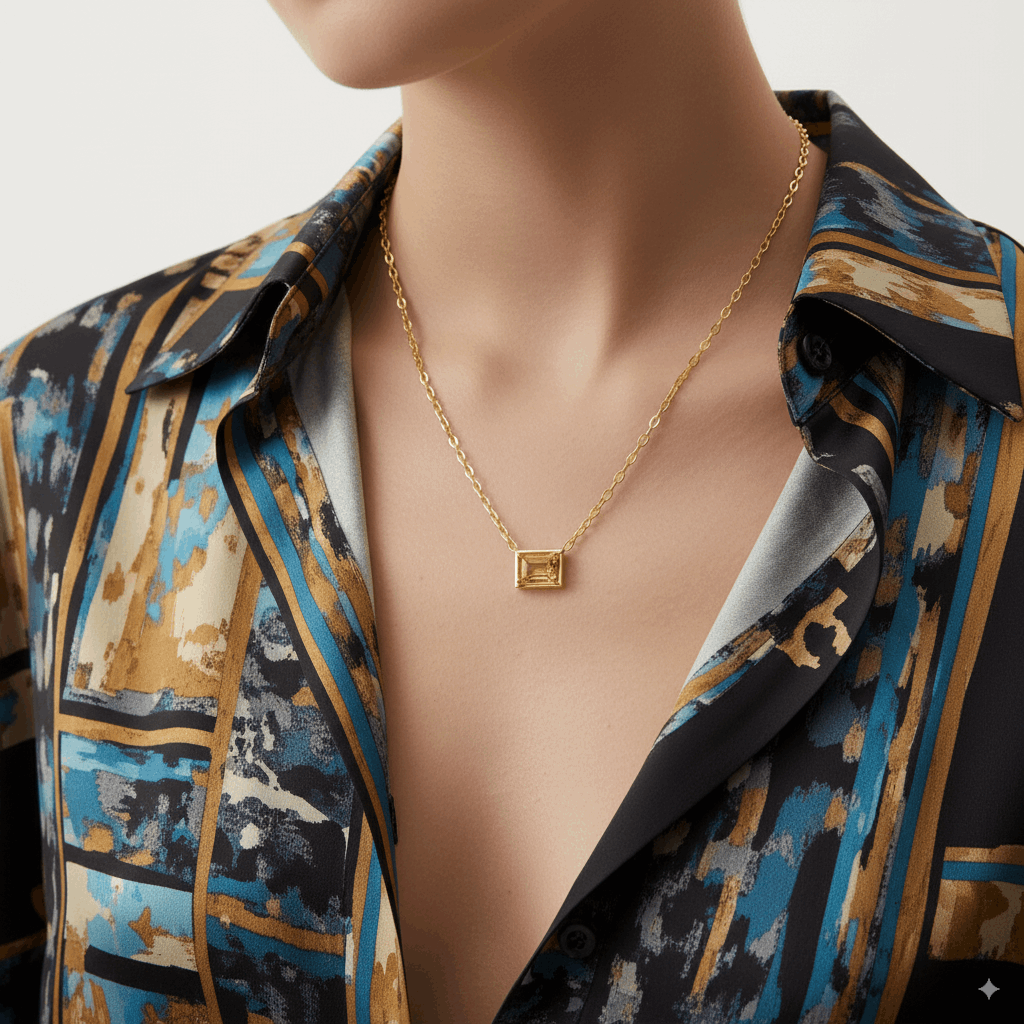 CITRINE PENDANT NECKLACE