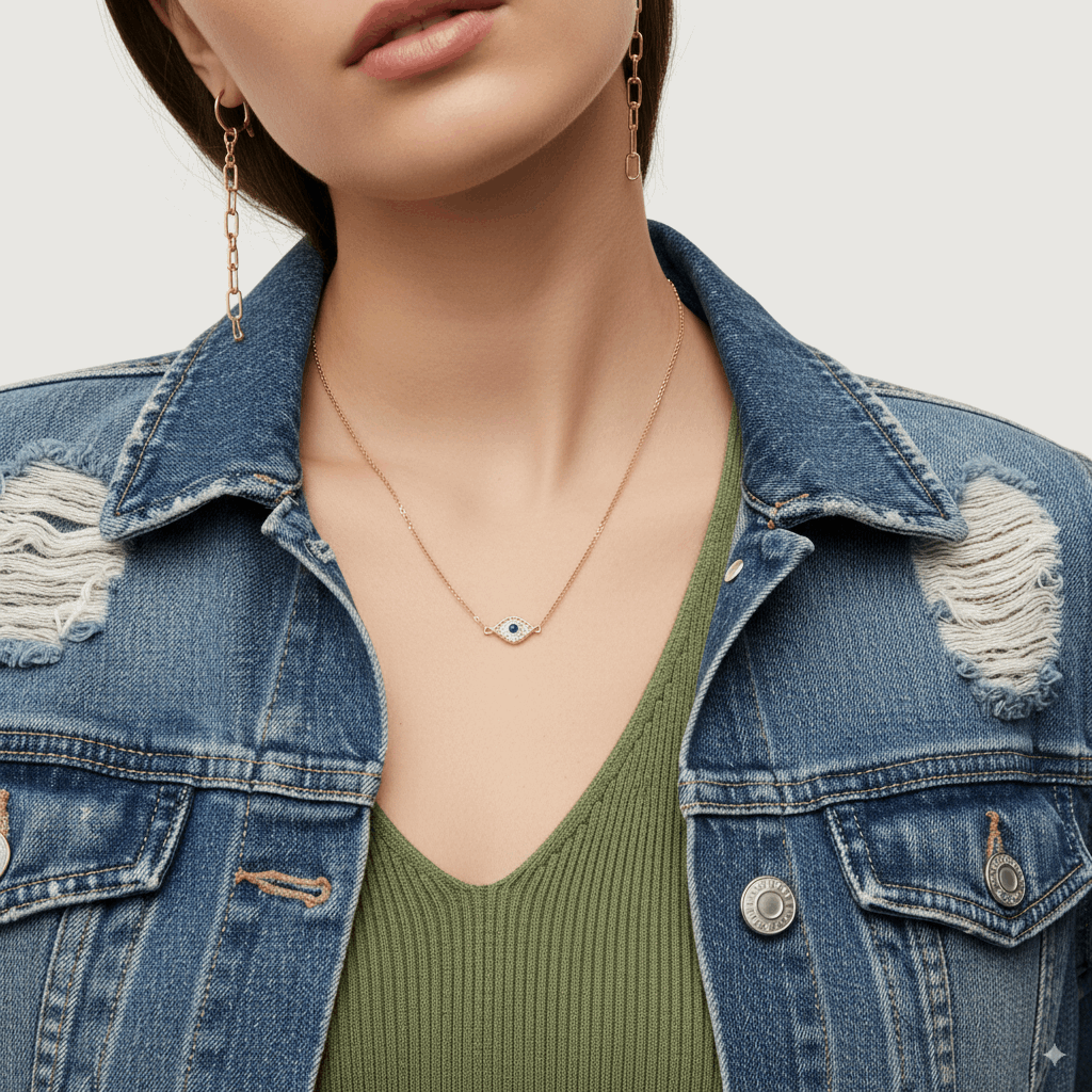 DIAMOND AND SAPPHIRE EYE NECKLACE