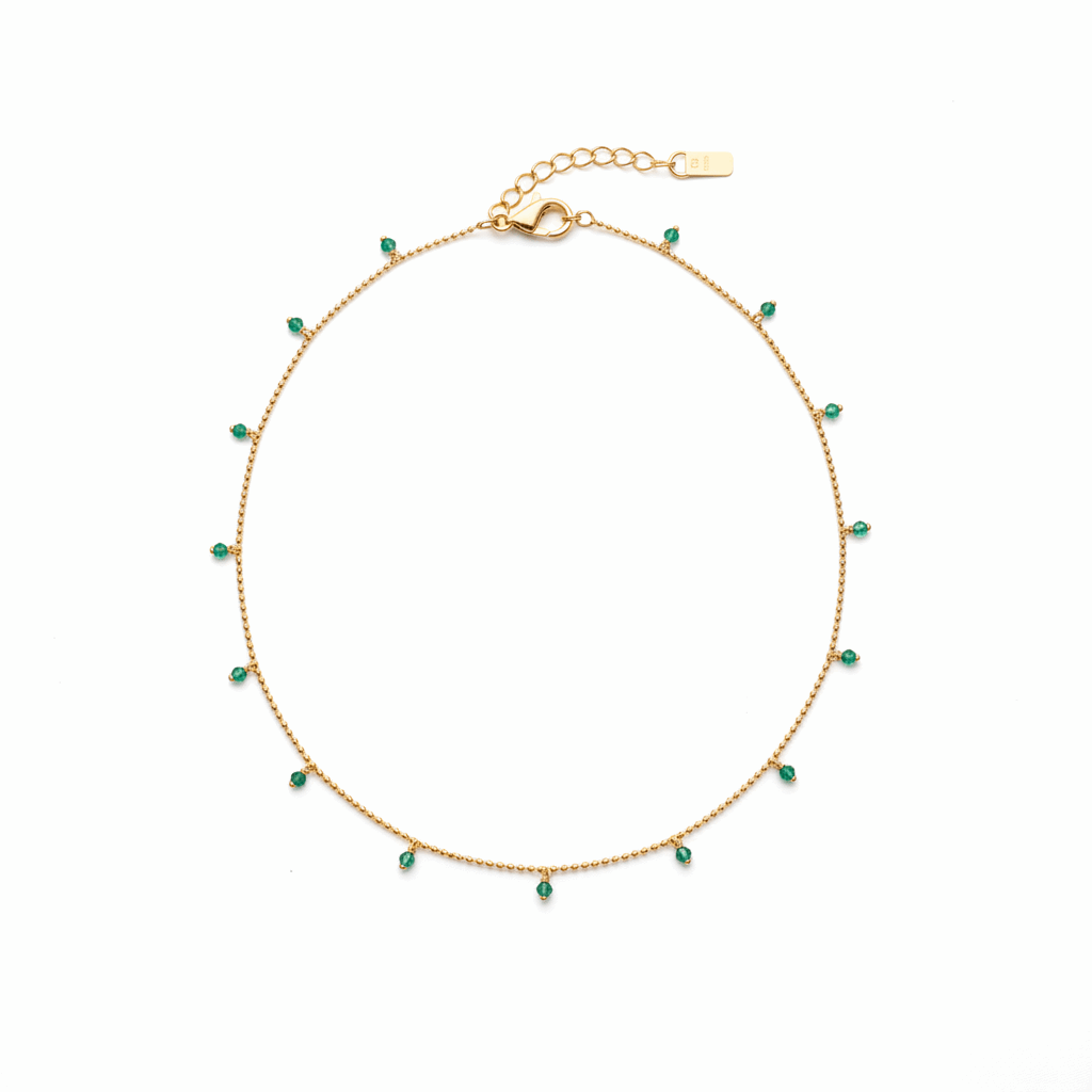 EMERALD BALL CHAIN NECKLACE