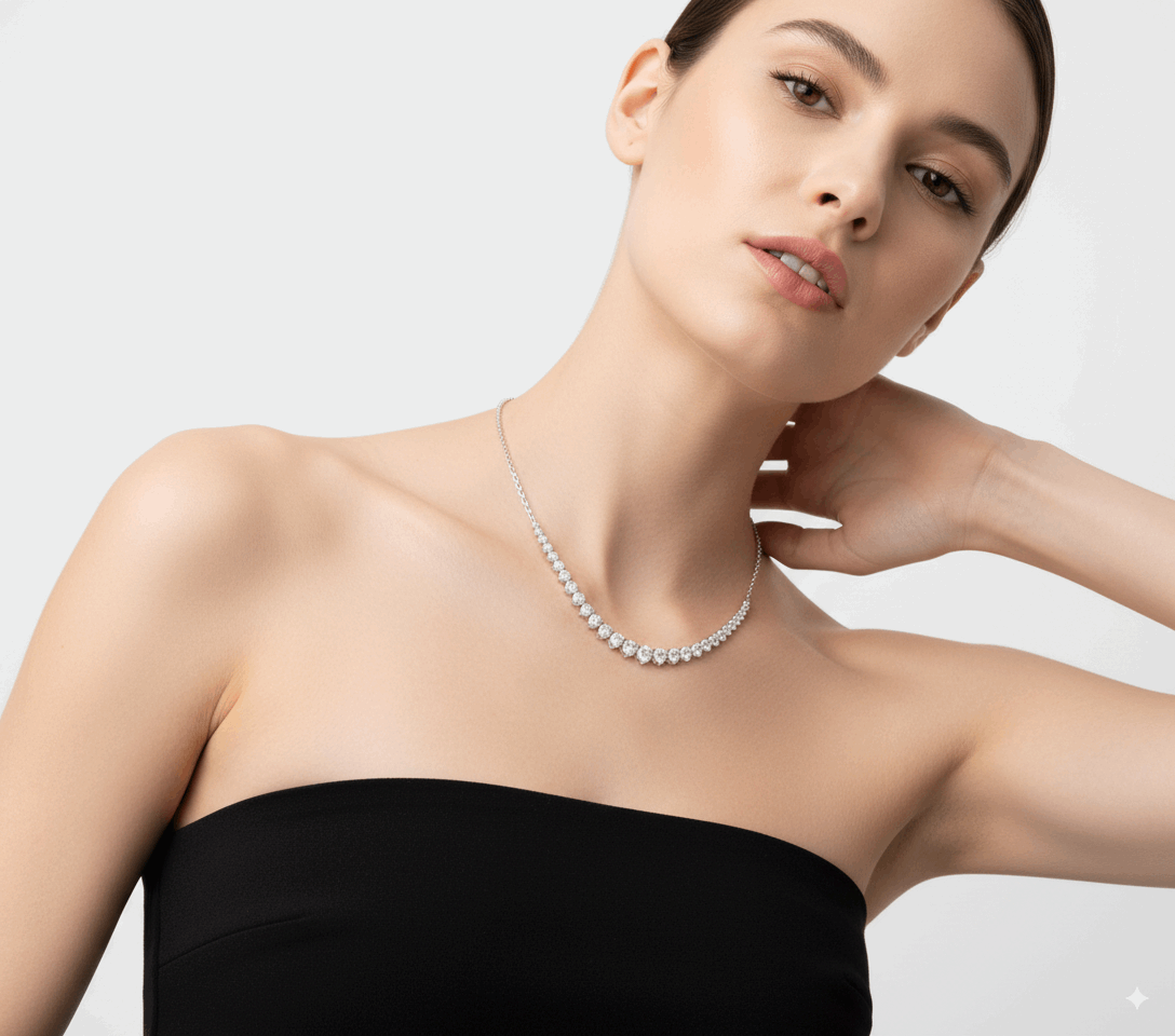 GRADIENT DIAMOND CHAIN NECKLACE