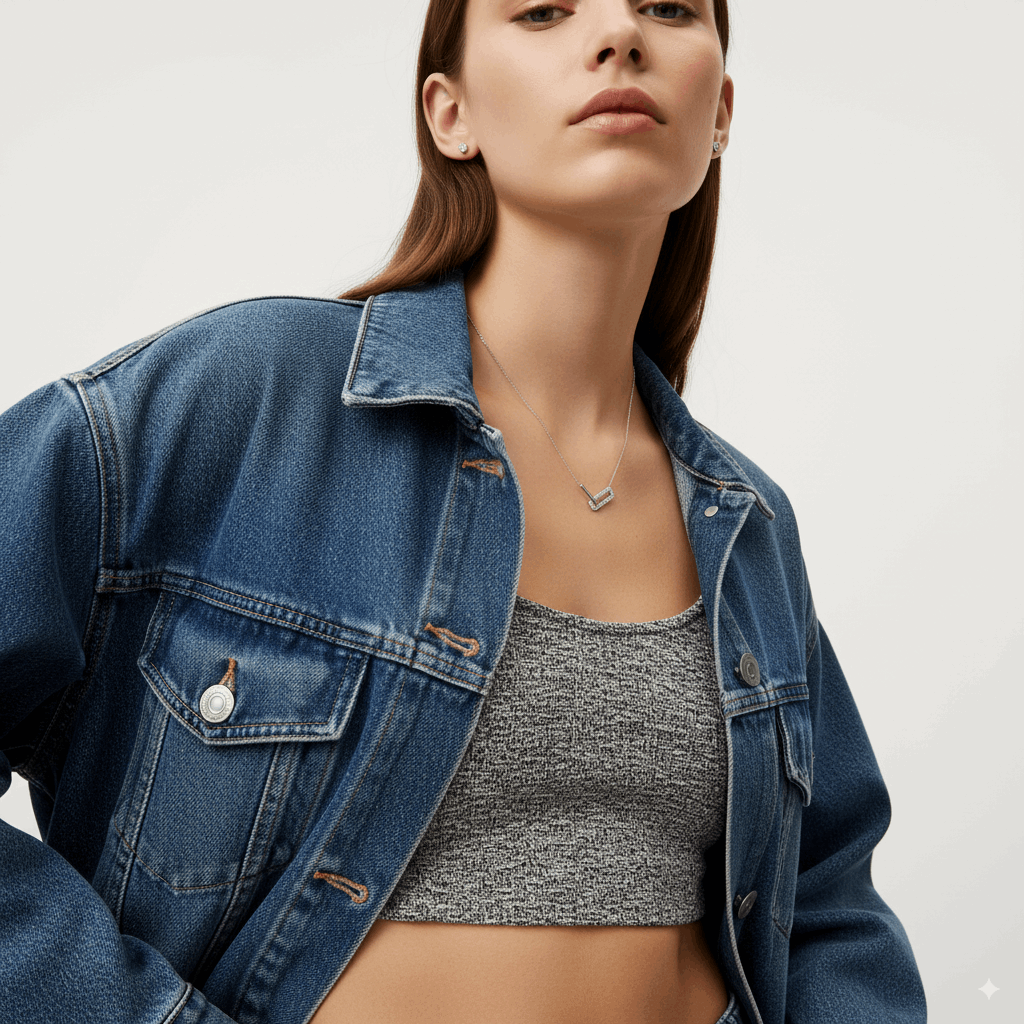 INTERLOCKING DIAMOND RECTANGLE PENDANT NECKLACE