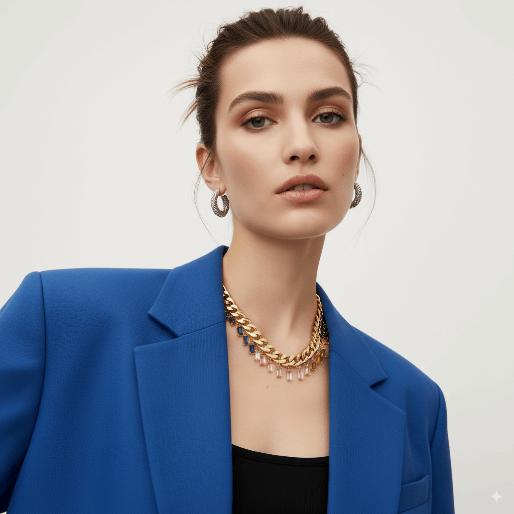 MULTICOLOR BAGUETTE CHARM CUBAN CHAIN NECKLACE