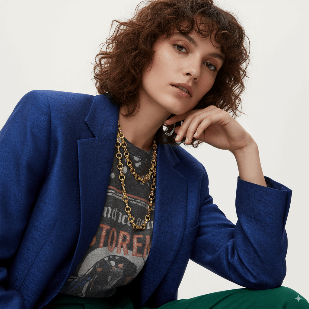 TUMBLED HOOP DOT NECKLACE