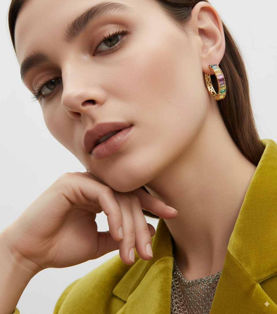 RAINBOW ETERNITY EARRINGS
