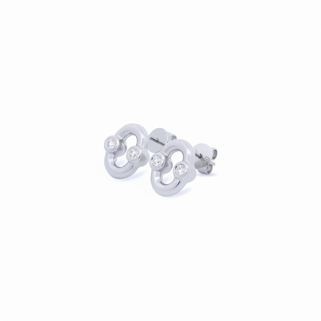 UMLAUT DIAMOND DETAIL STUD EARRINGS