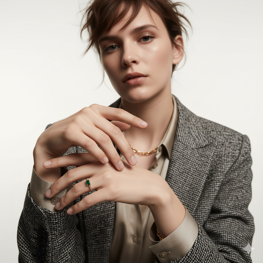 SINGLE EMERALD RING