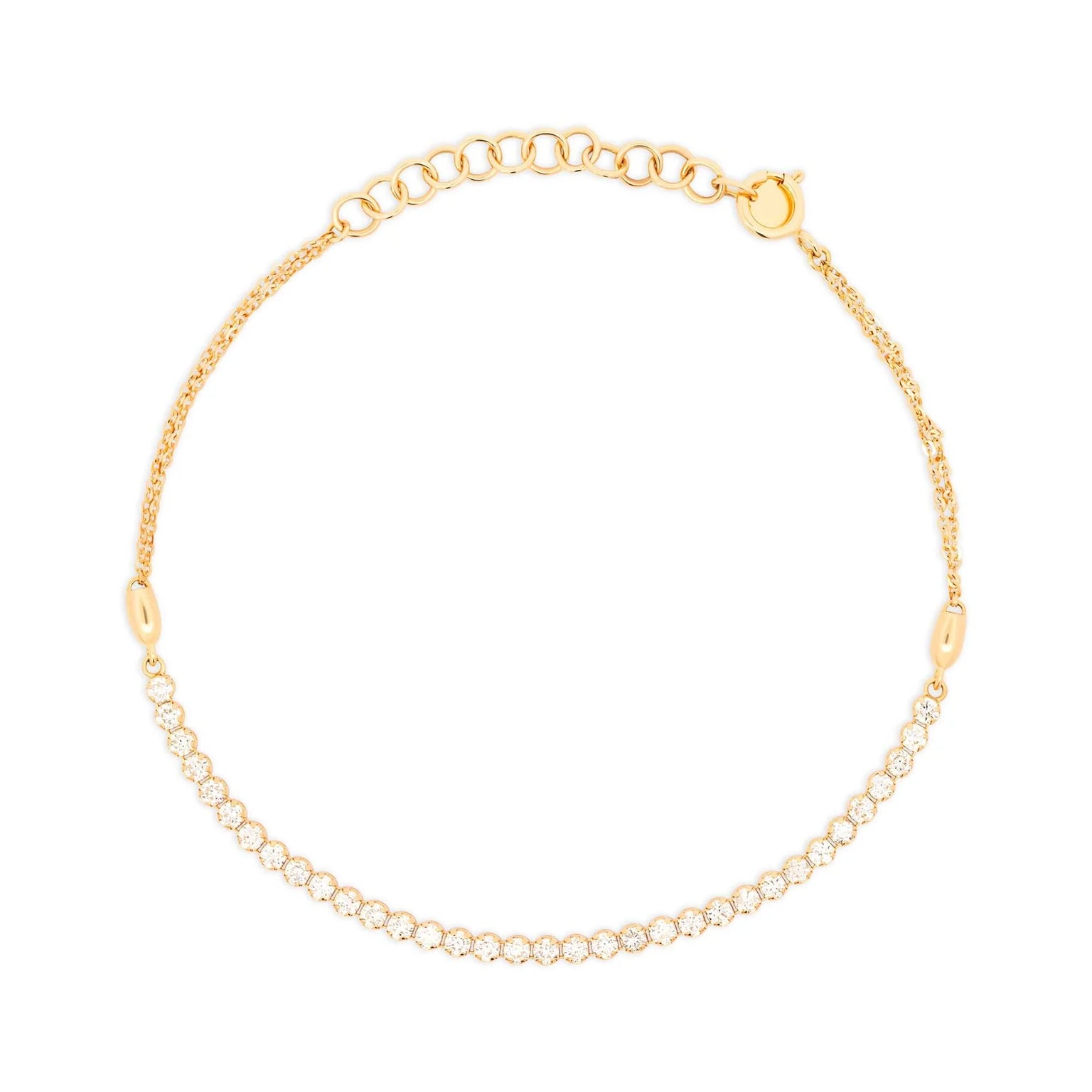 HALF DIAMOND TENNIS CHAIN BRACELET
