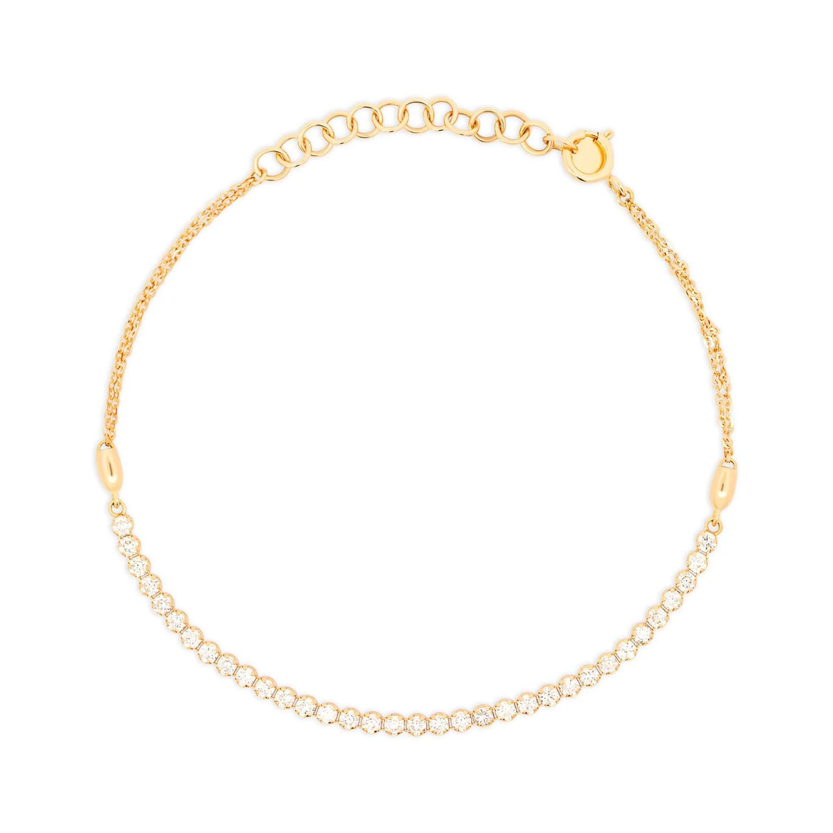 HALF DIAMOND TENNIS CHAIN BRACELET