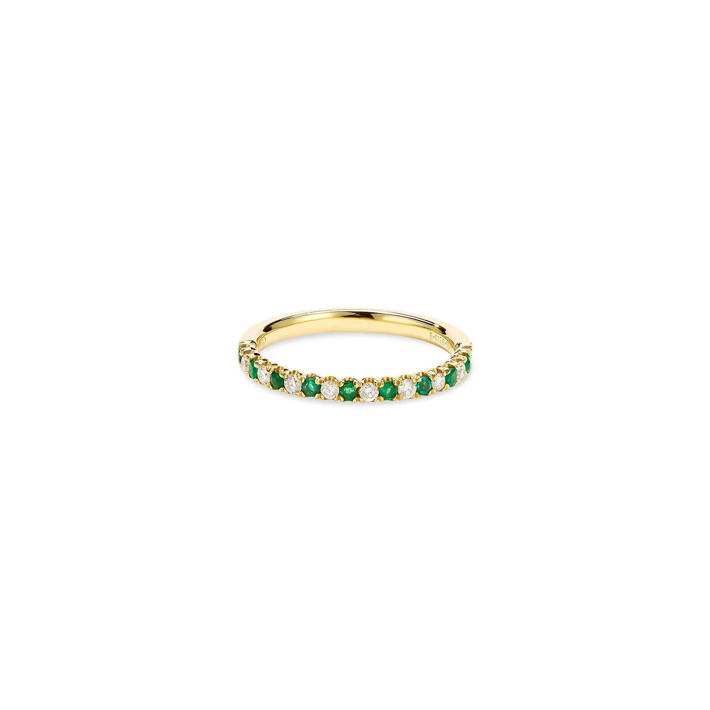 HALF DIAMOND EMERALD ETERNITY RING