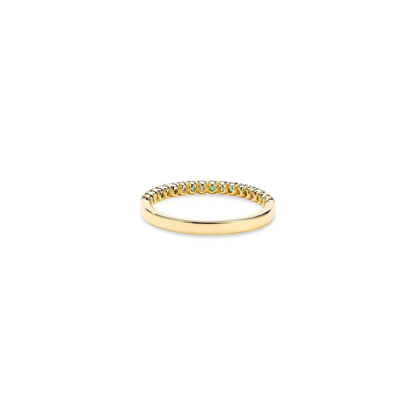 HALF DIAMOND EMERALD ETERNITY RING