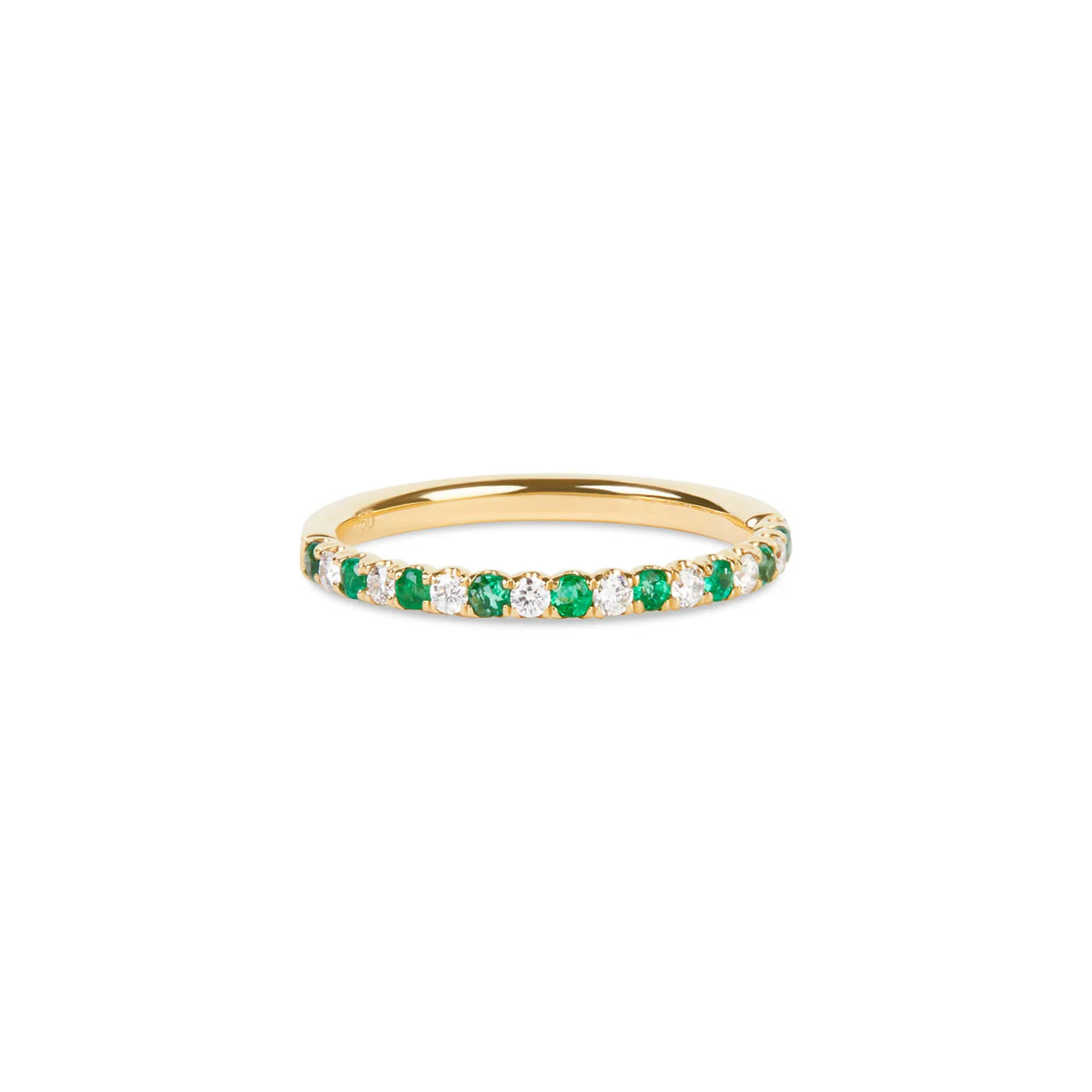HALF DIAMOND EMERALD ETERNITY RING