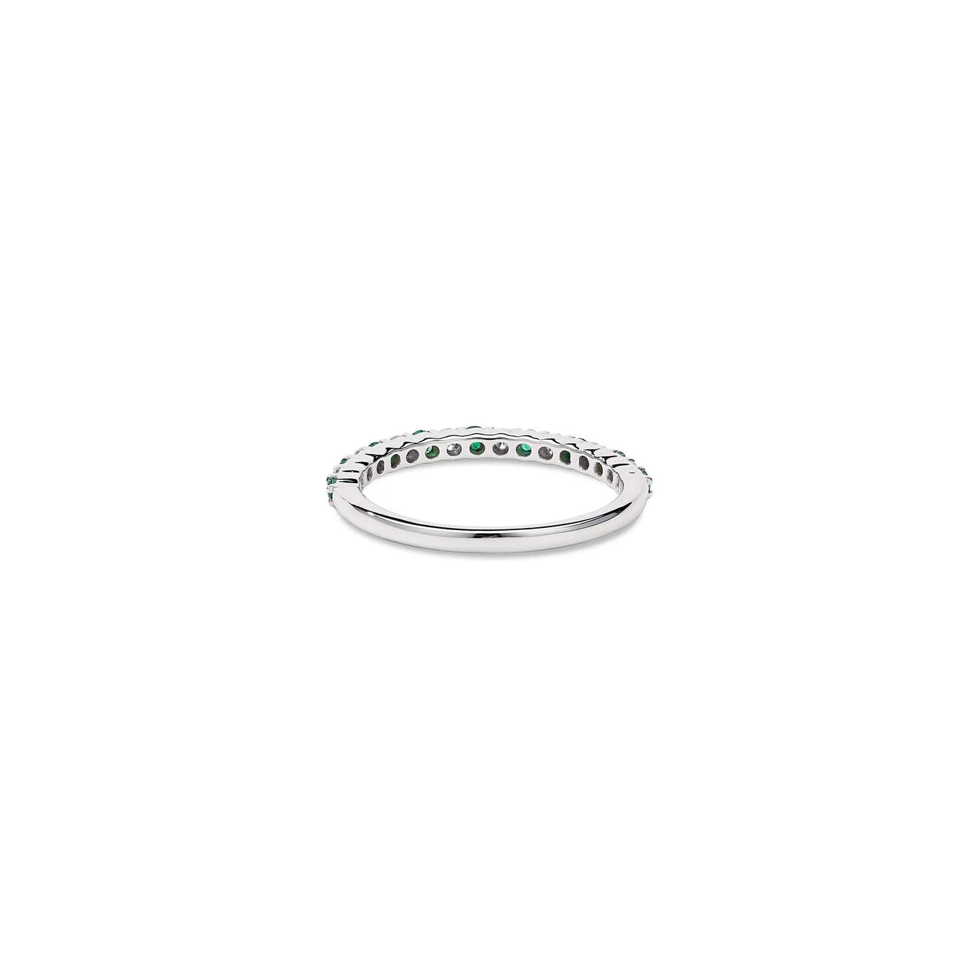 HALF DIAMOND EMERALD ETERNITY RING