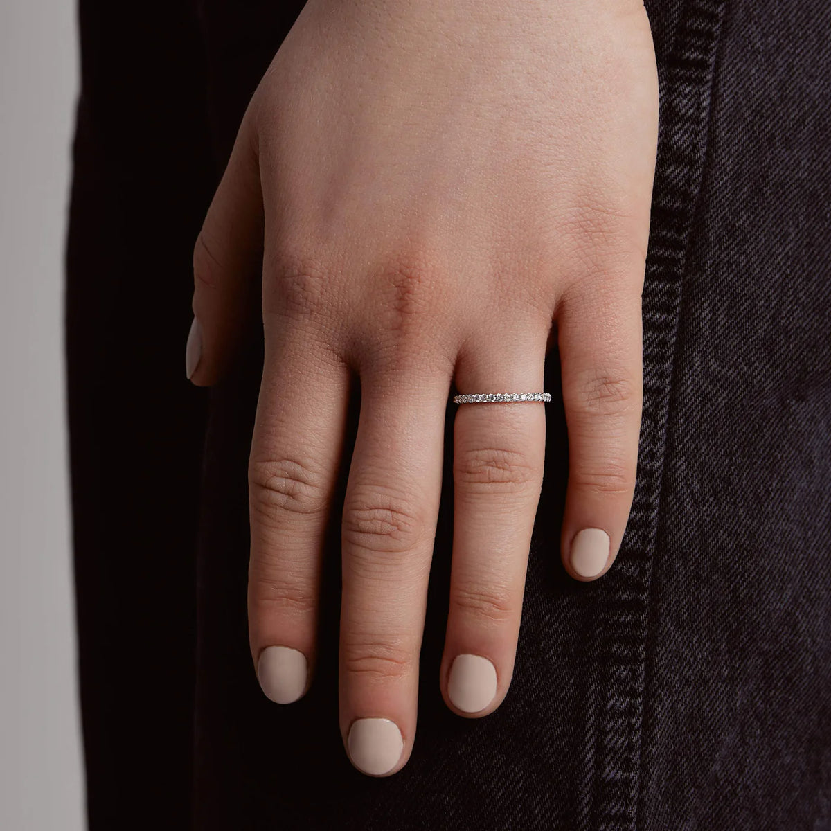 HALF DIAMOND ETERNITY RING