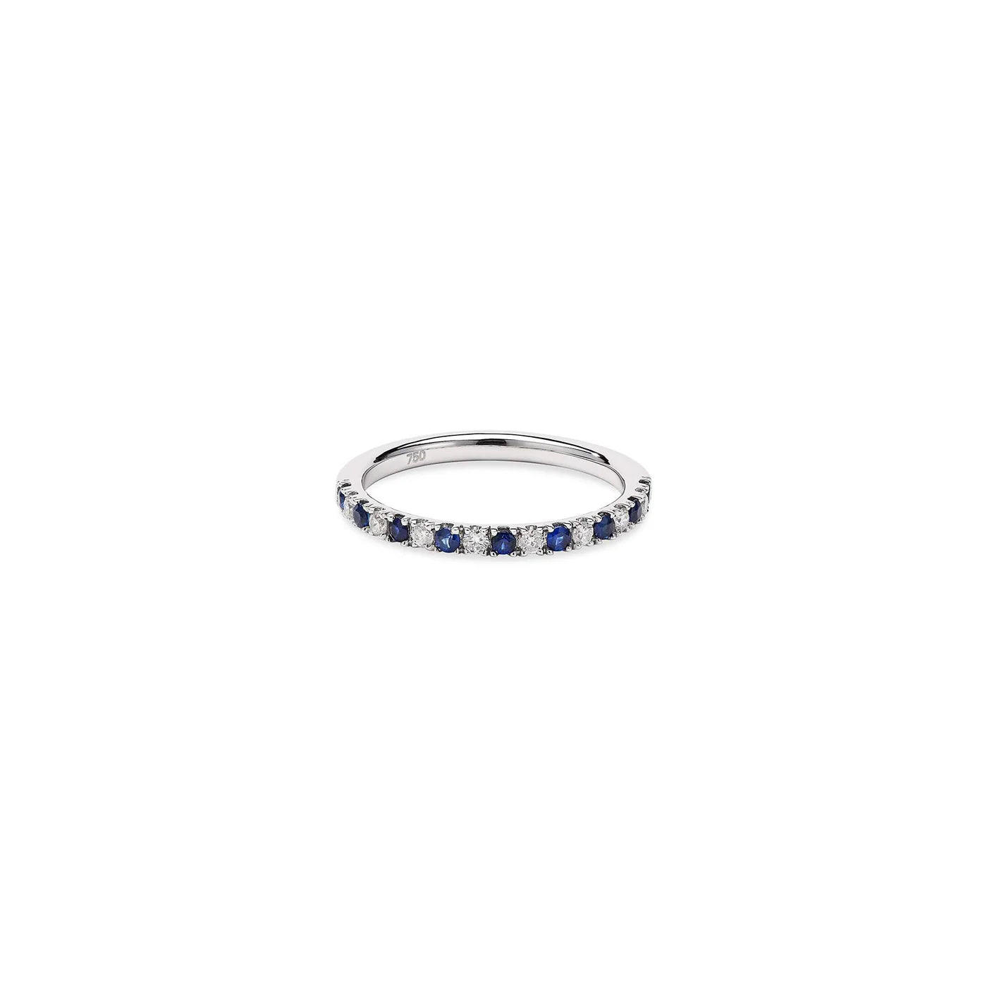 HALF DIAMOND SAPPHIRE ETERNITY RING