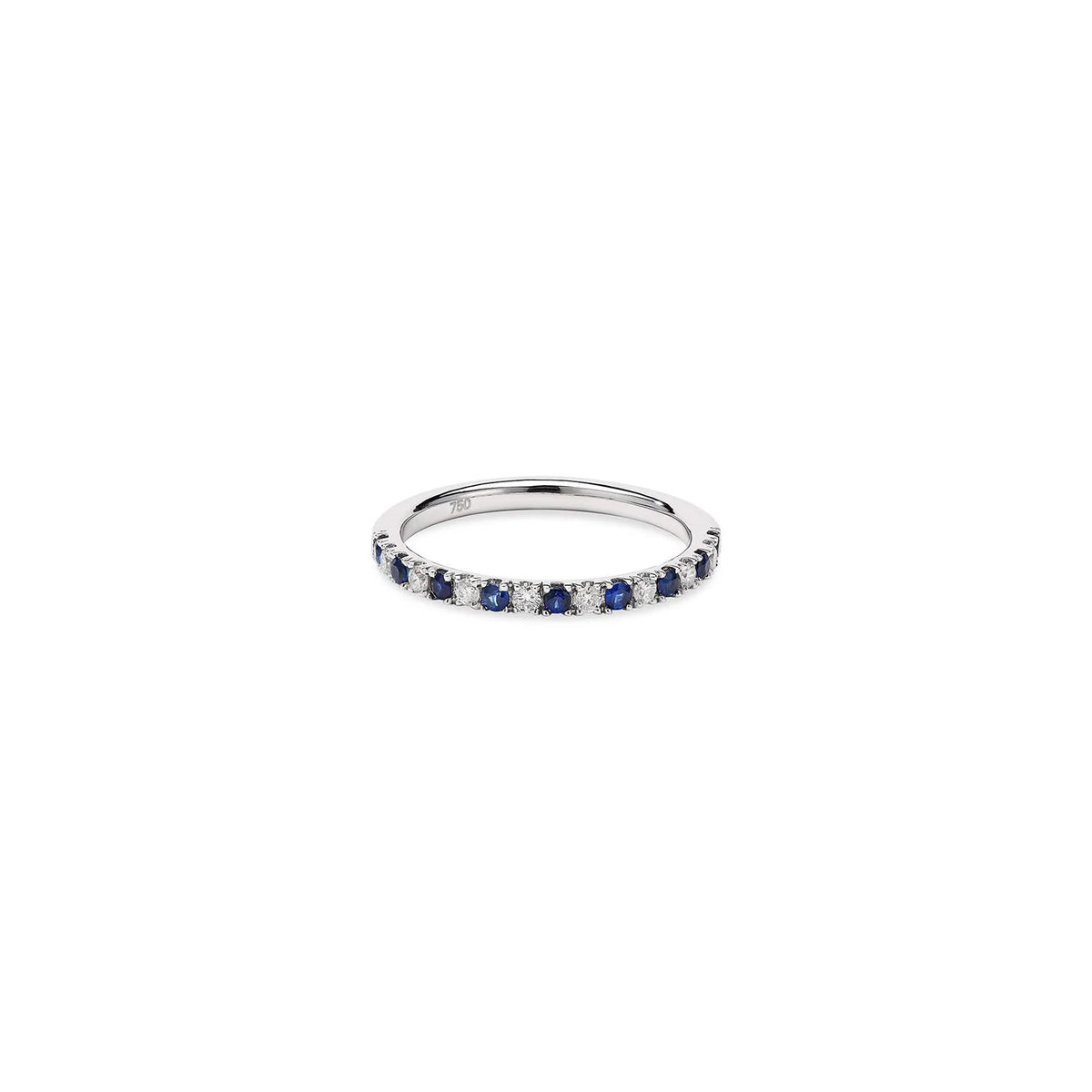 HALF DIAMOND SAPPHIRE ETERNITY RING