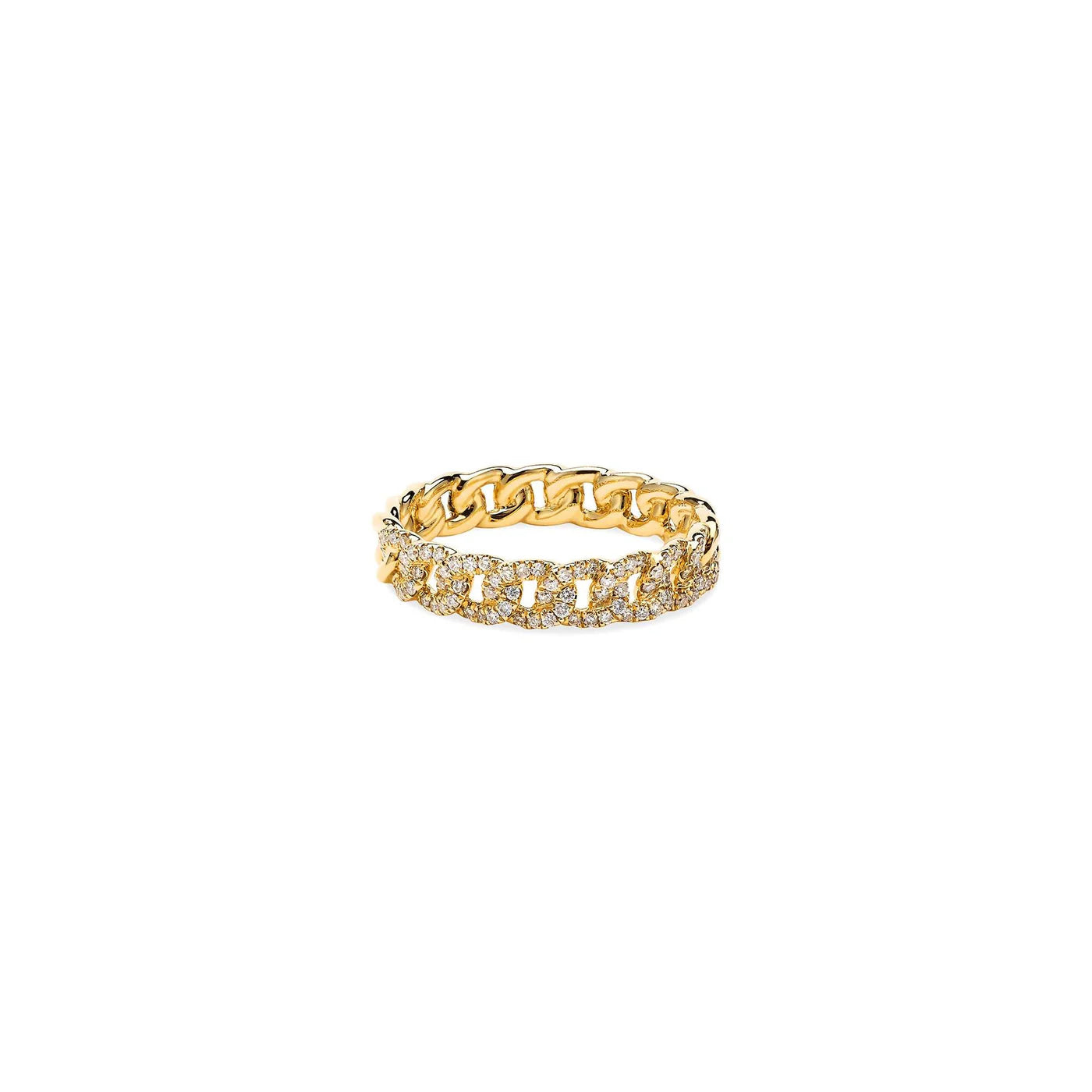 MICRO CUBAN HALF DIAMOND RING