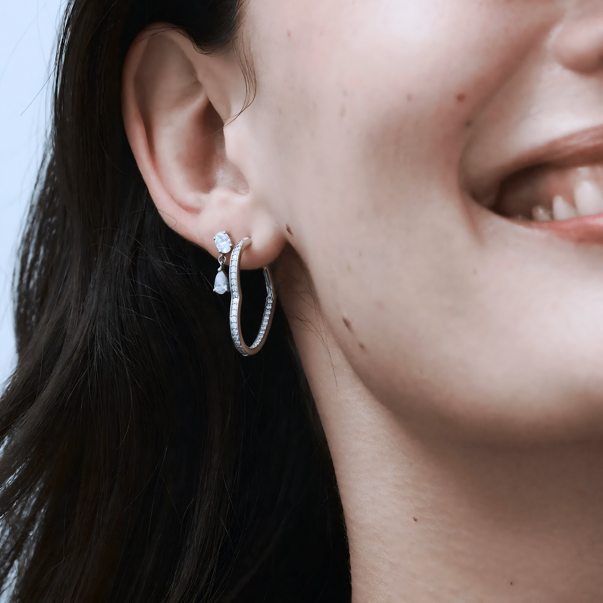 OPEN HEART HOOP EARRING