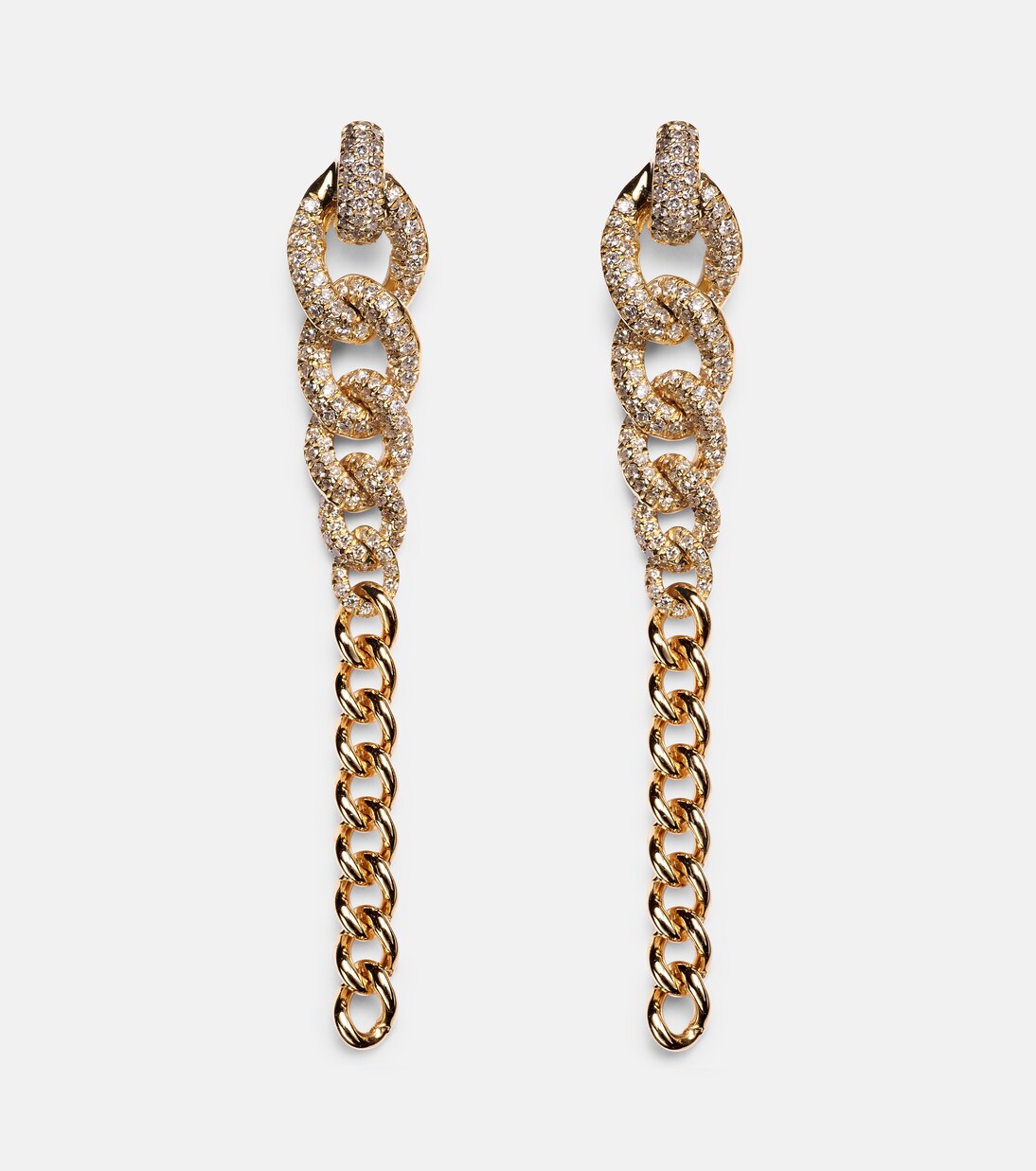 GRADUAL DROP LINK AND DIAMONDS EARRINGS