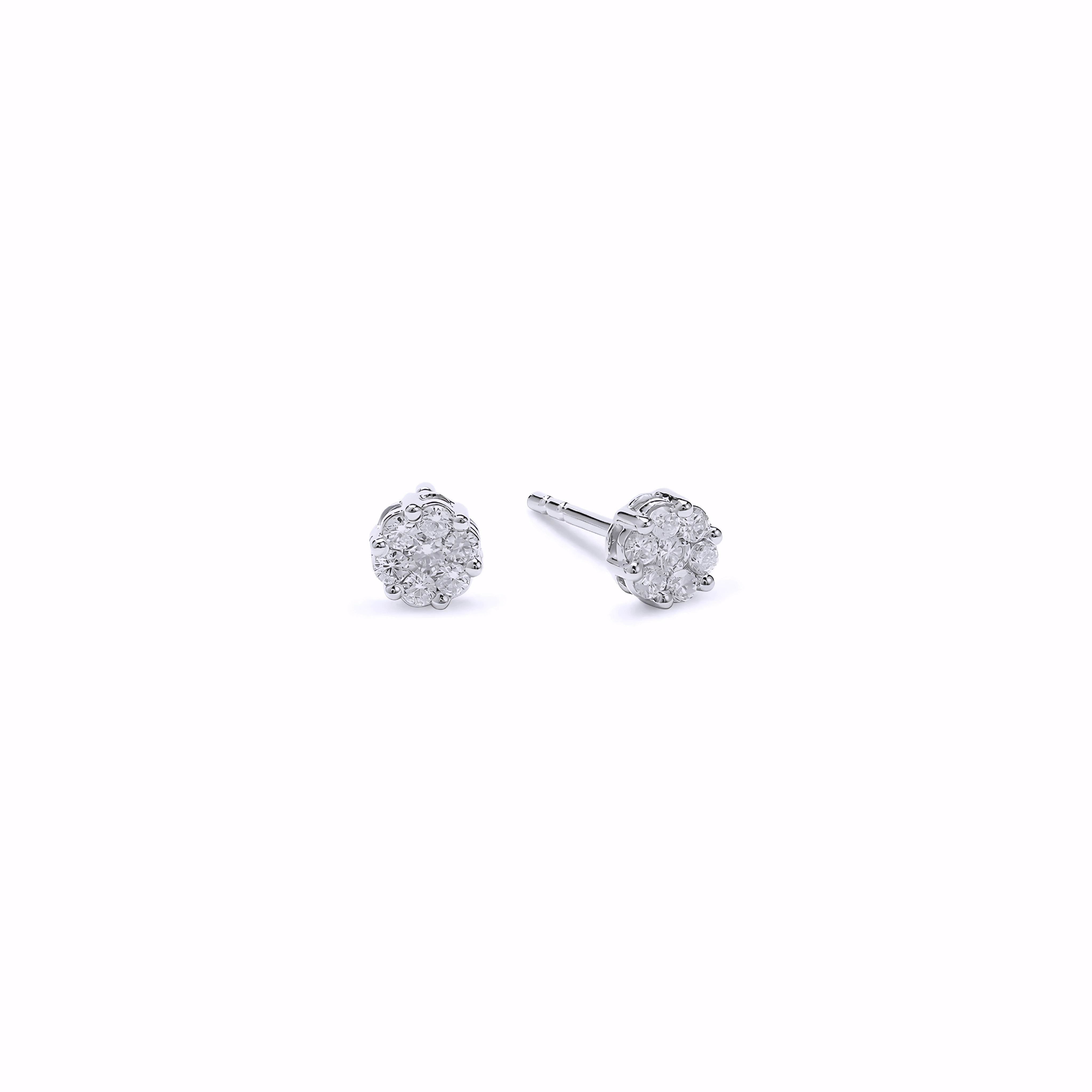 SMALL DIAMOND CLUSTER EARRINGS