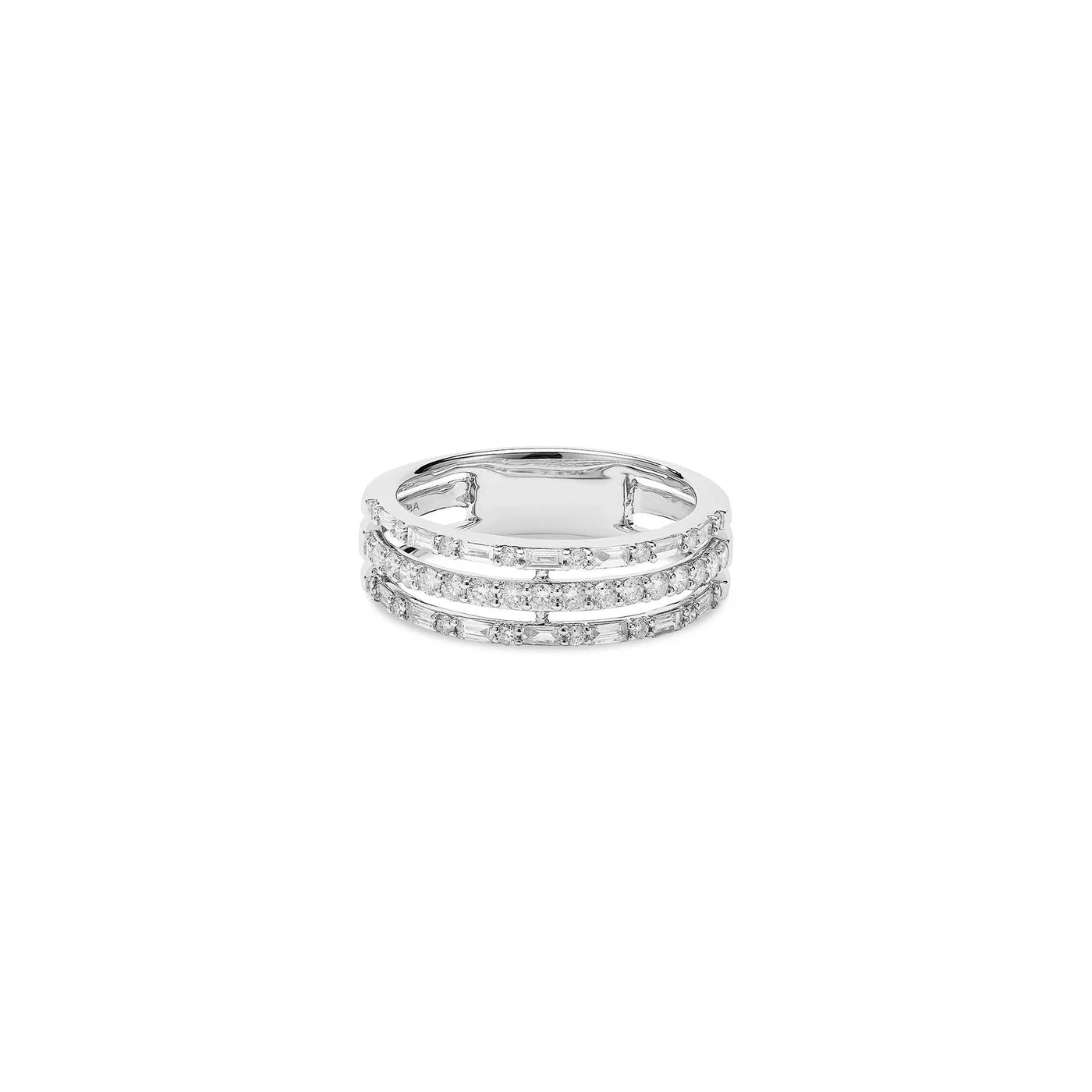THREE ROW DIAMOND RING
