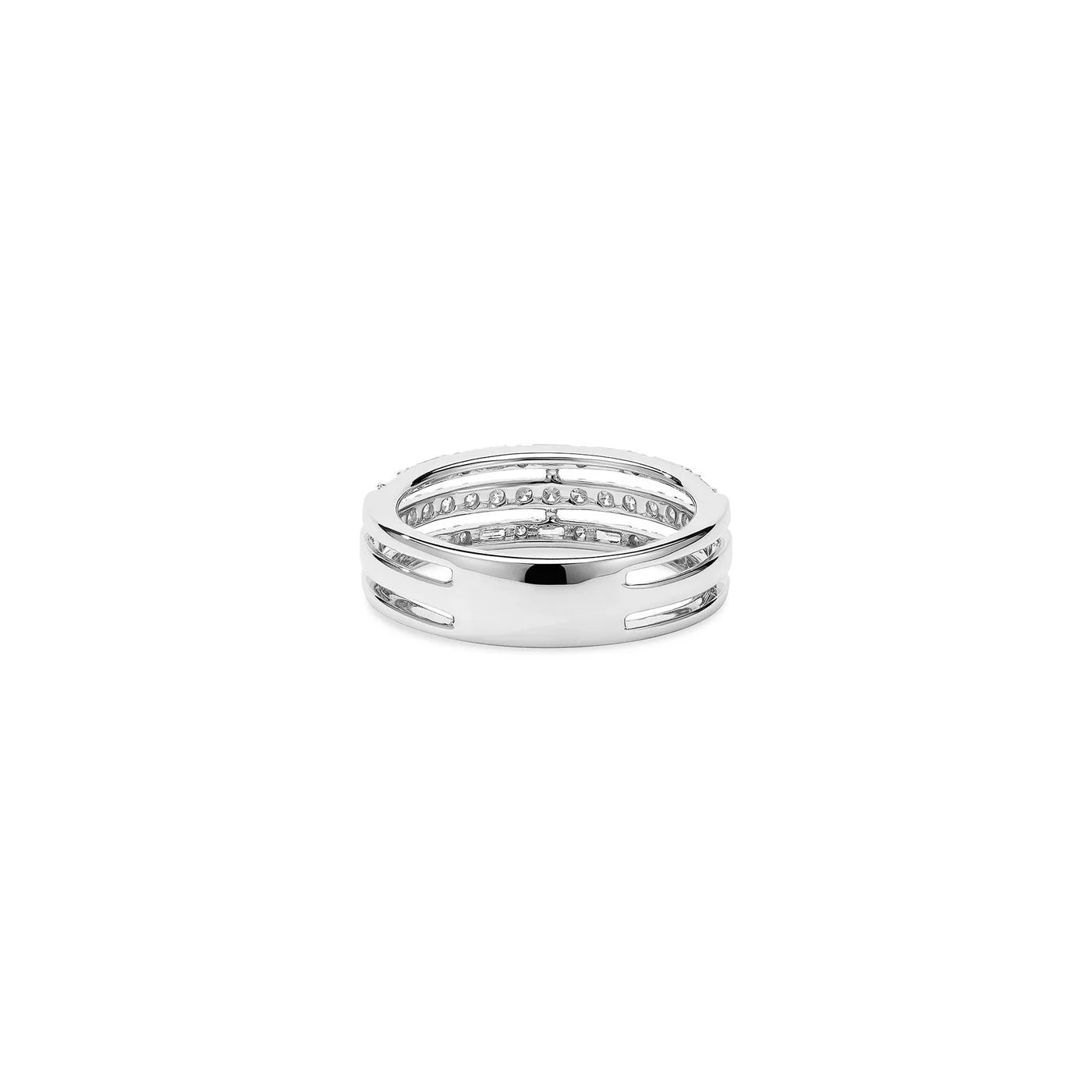 THREE ROW DIAMOND RING