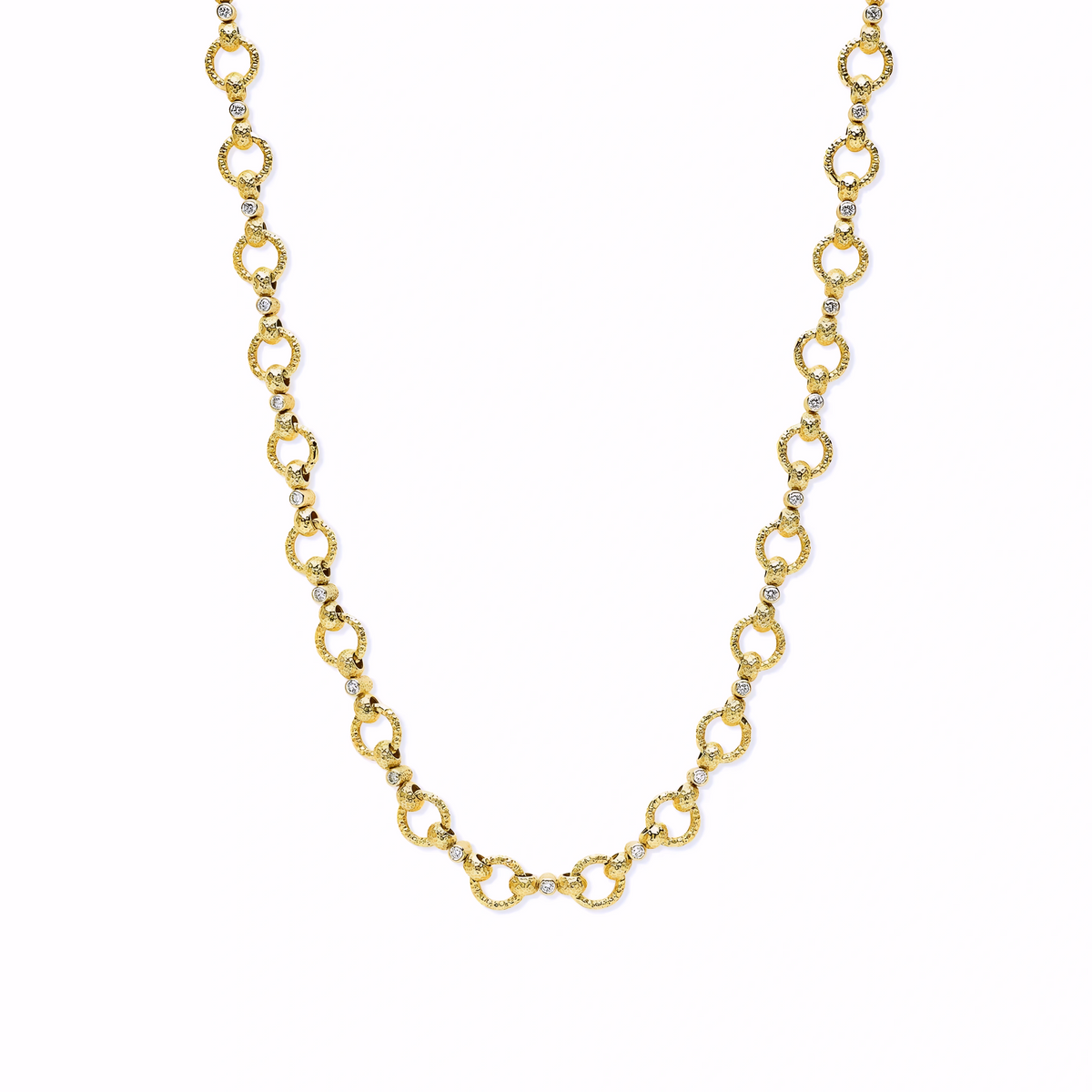TUMBLED HOOP DOT NECKLACE