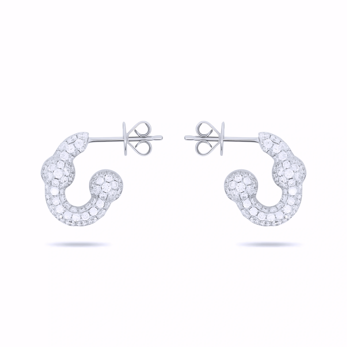 UMLAUT FULL DIAMOND HUGGIE EARRINGS