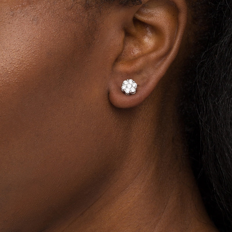 SMALL DIAMOND CLUSTER EARRINGS