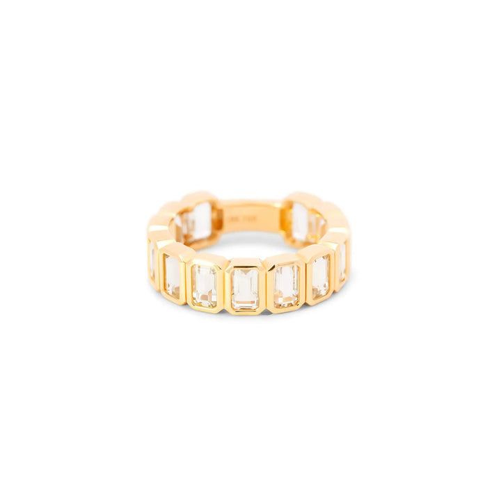 WHITE TOPAZ BEZEL SET RING